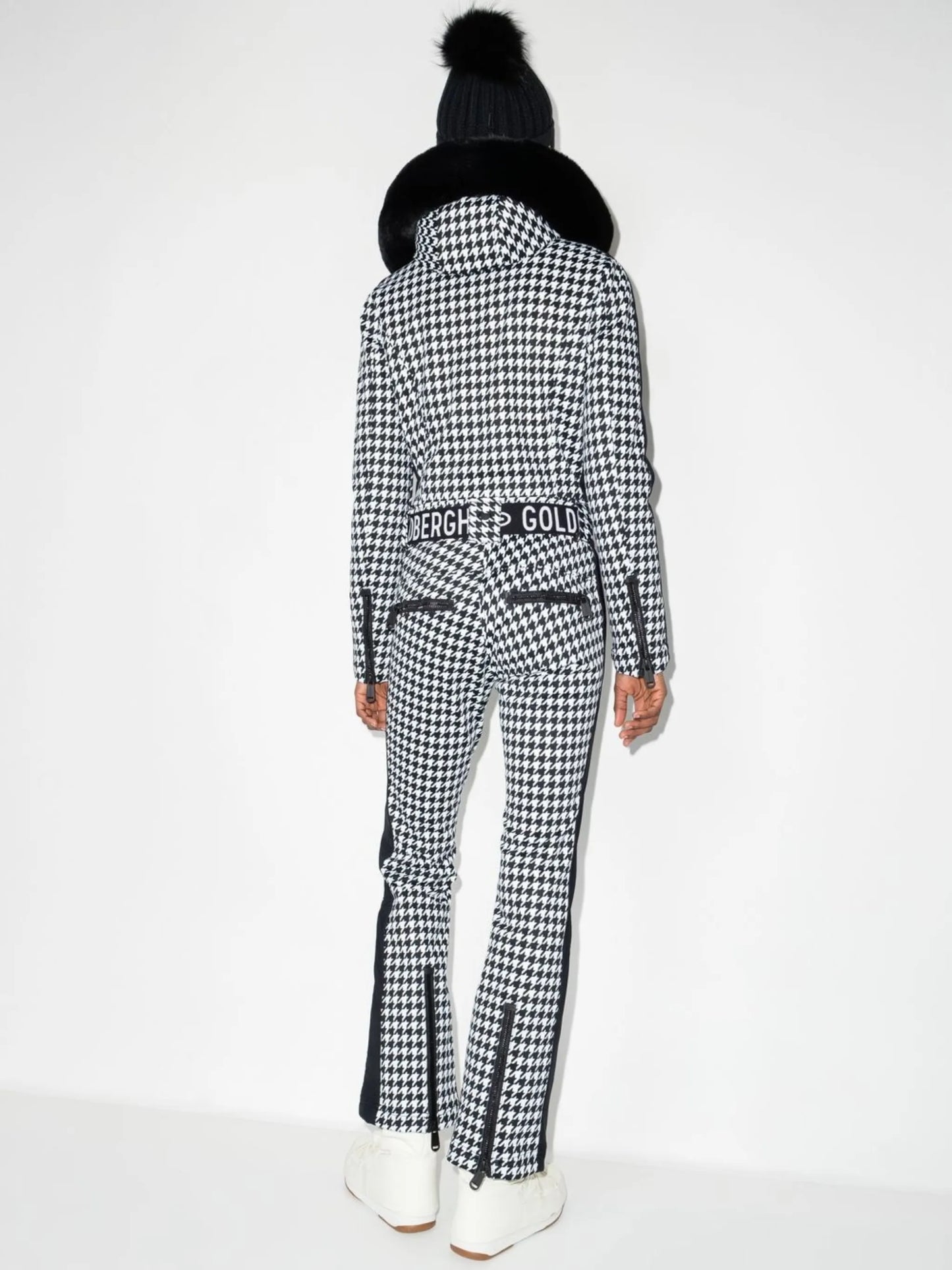 France houndstooth-print ski suit