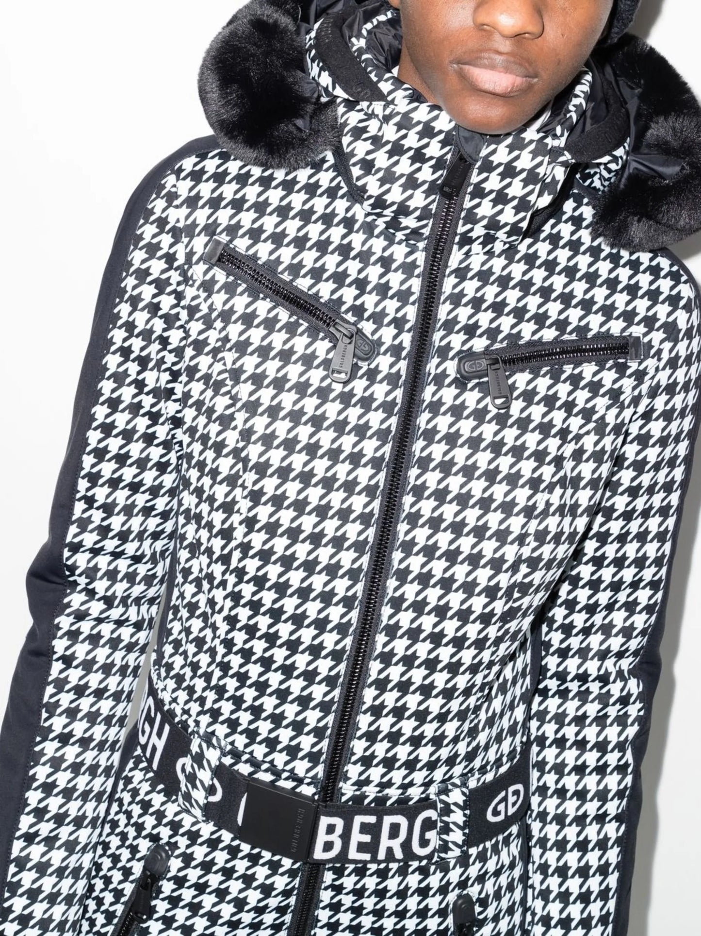 France houndstooth-print ski suit