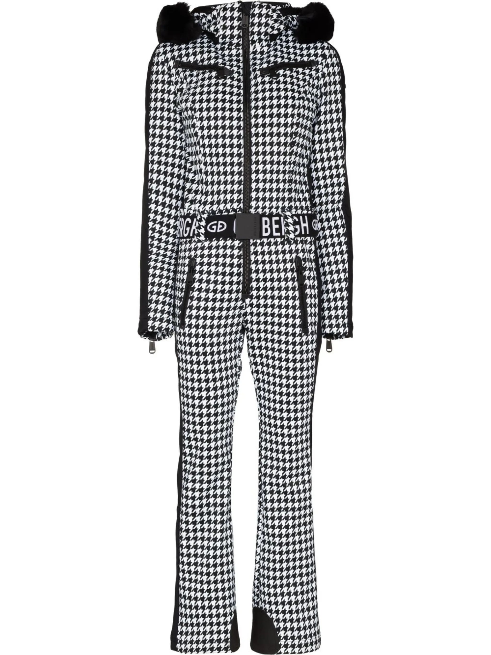 France houndstooth-print ski suit