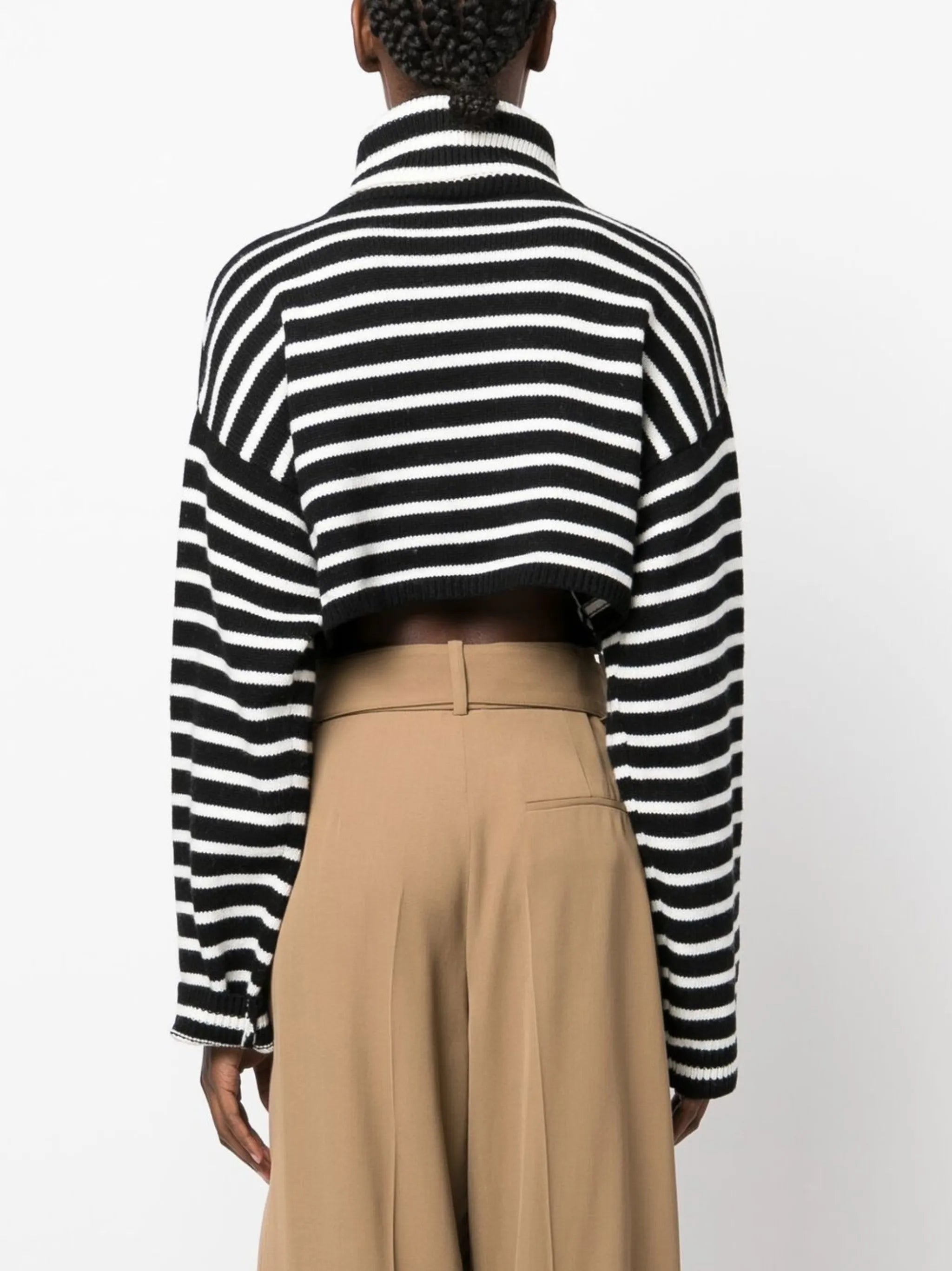 striped-knit cropped jumper