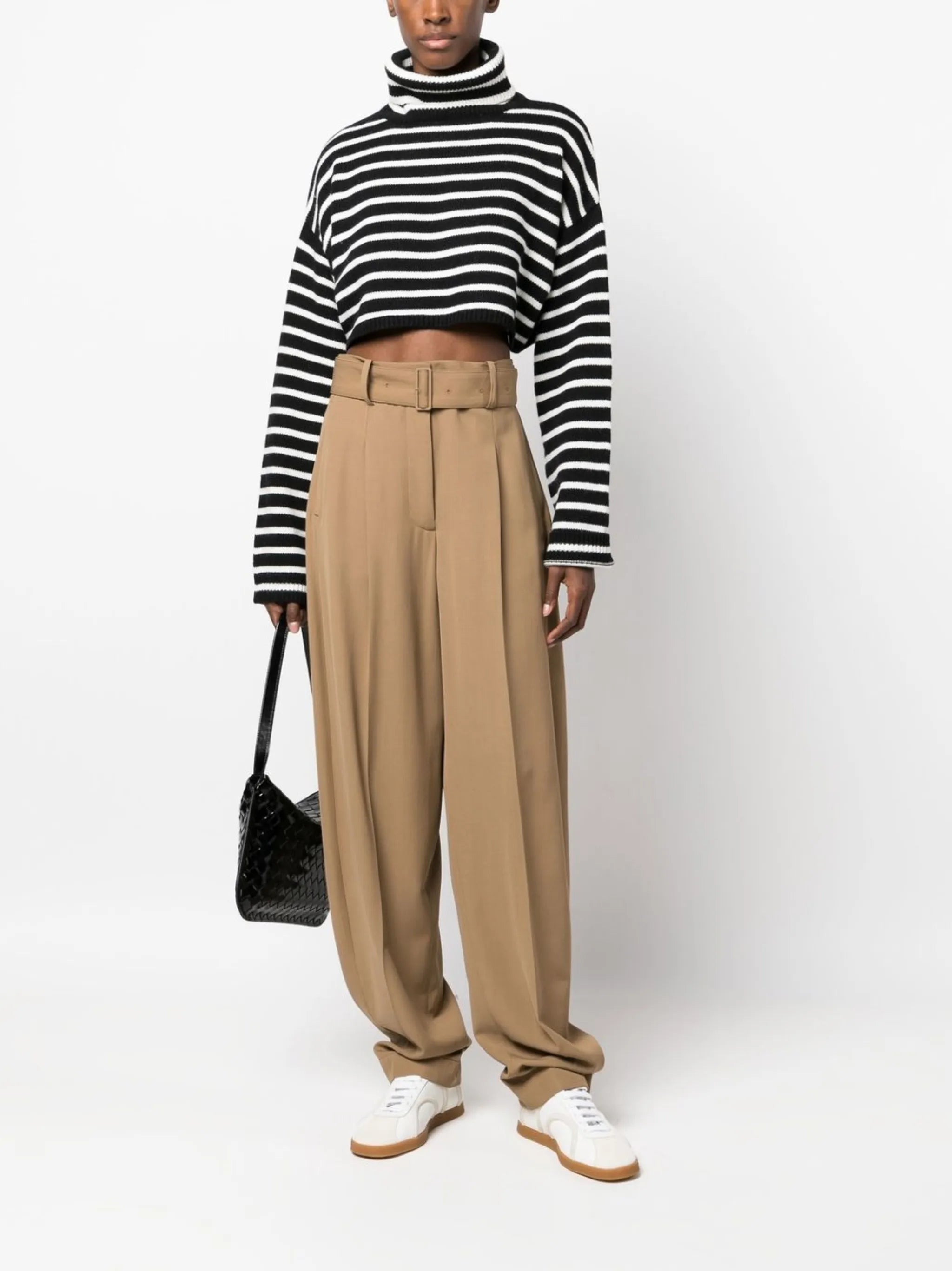 striped-knit cropped jumper