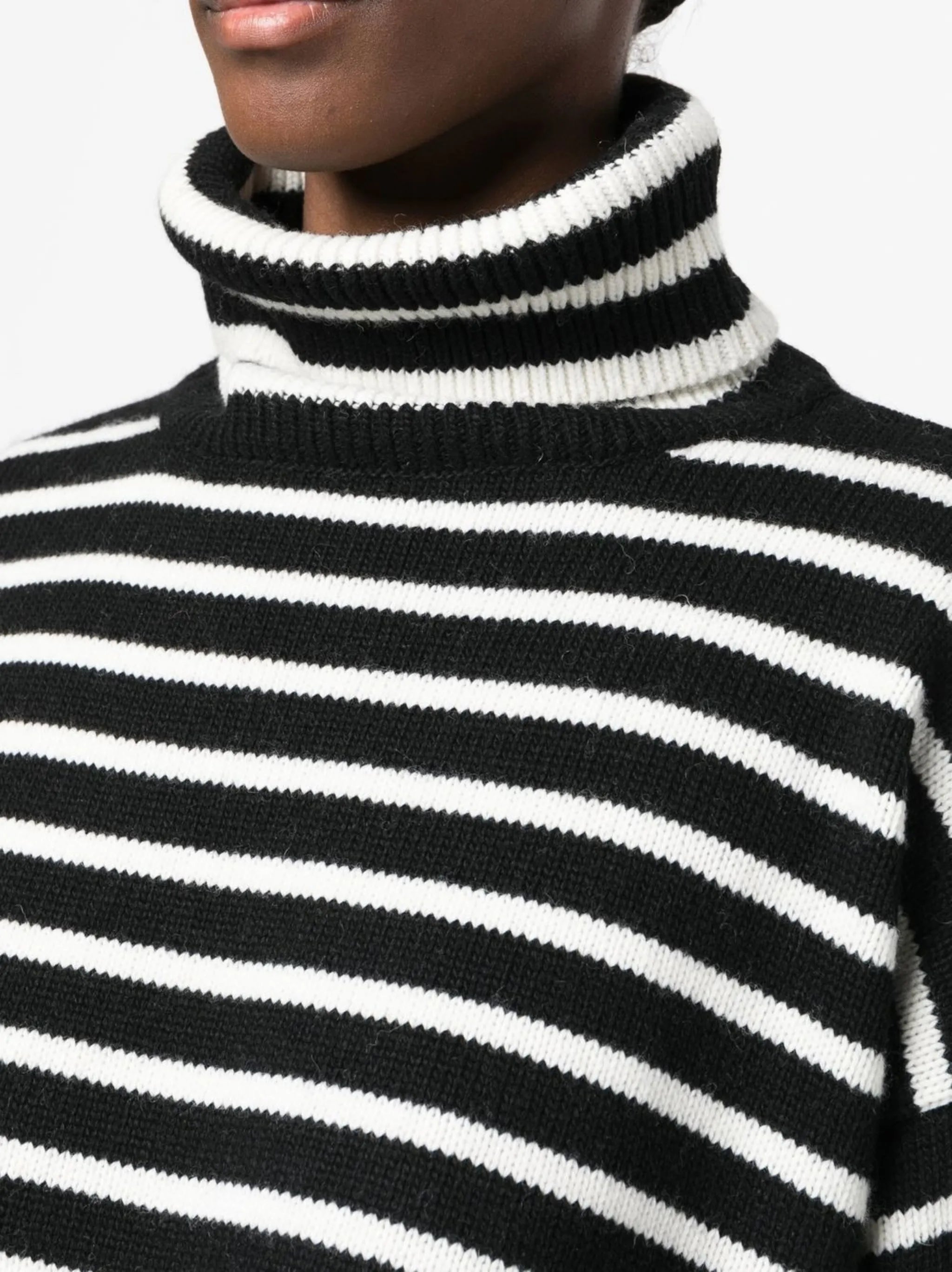 striped-knit cropped jumper