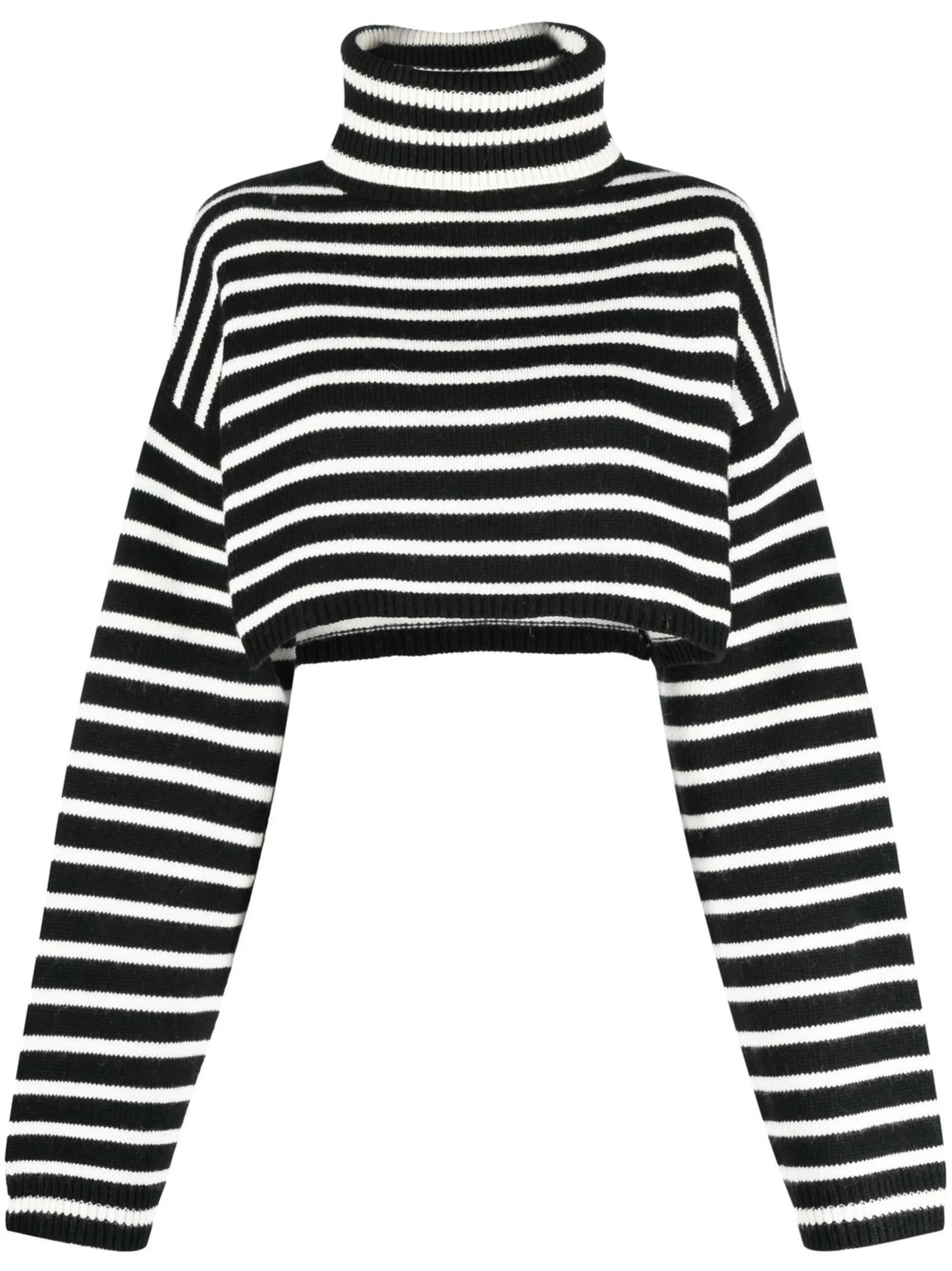 striped-knit cropped jumper