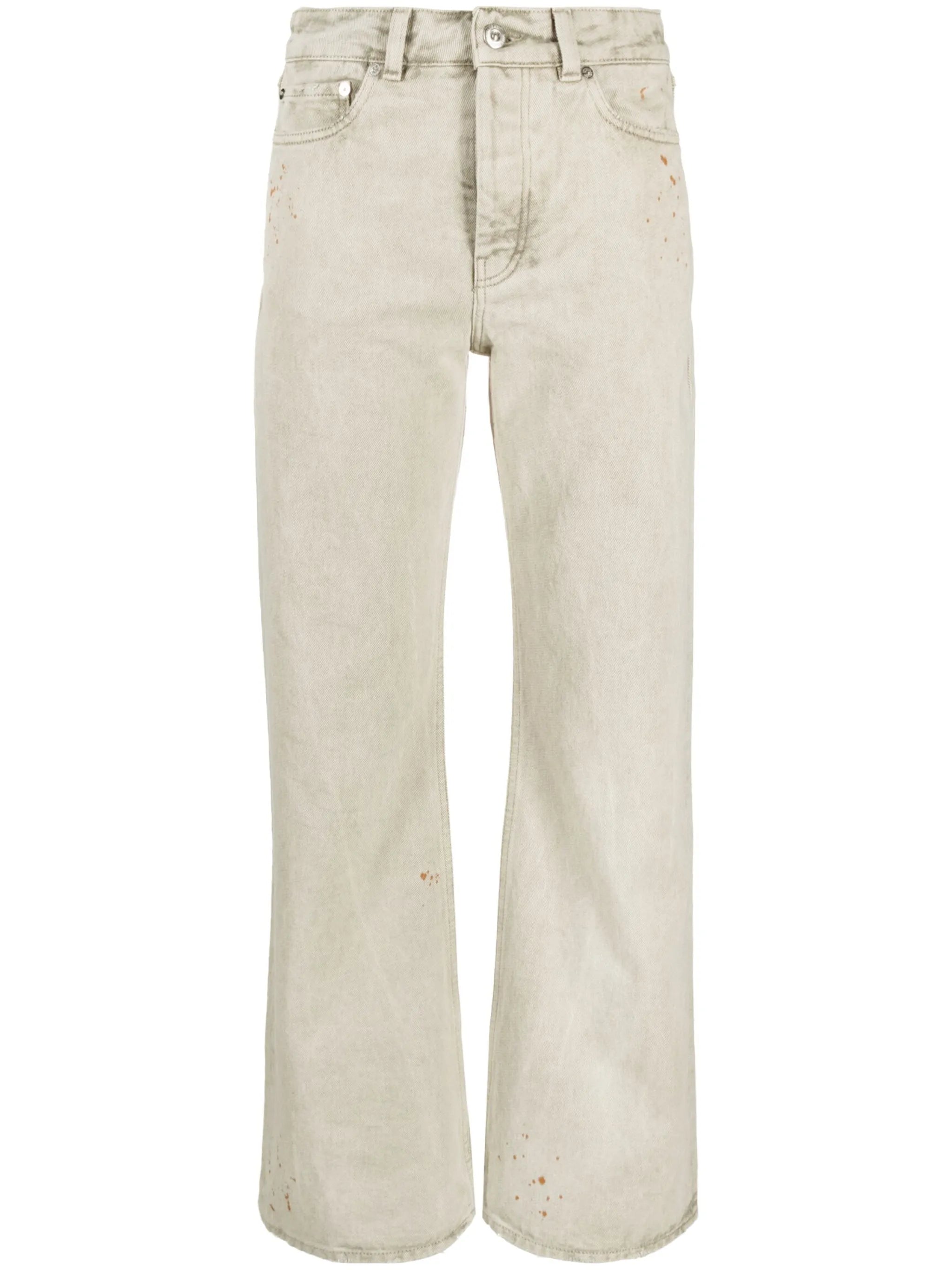 high-waisted straight-leg jeans