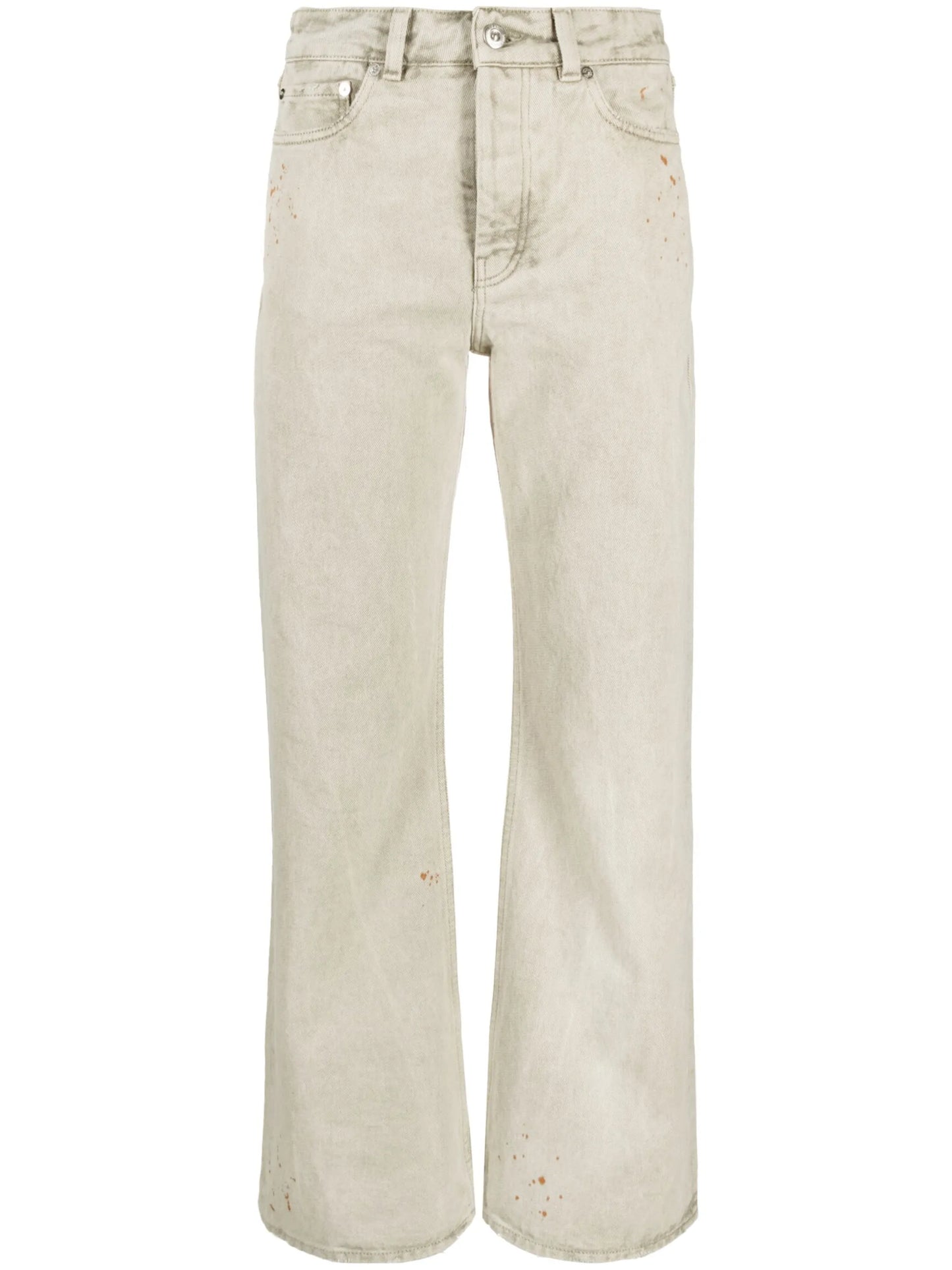 high-waisted straight-leg jeans