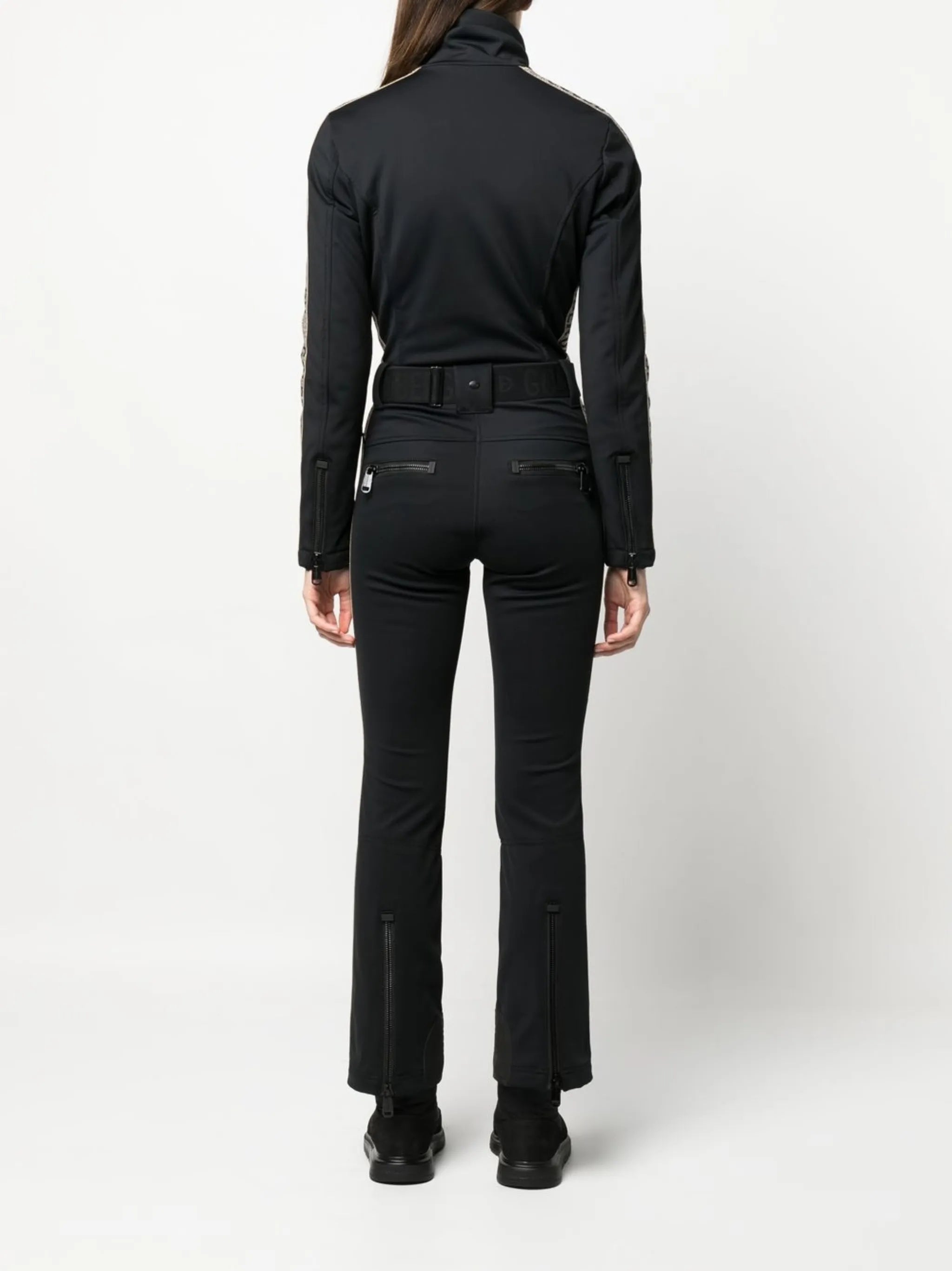 belted ski jumpsuit