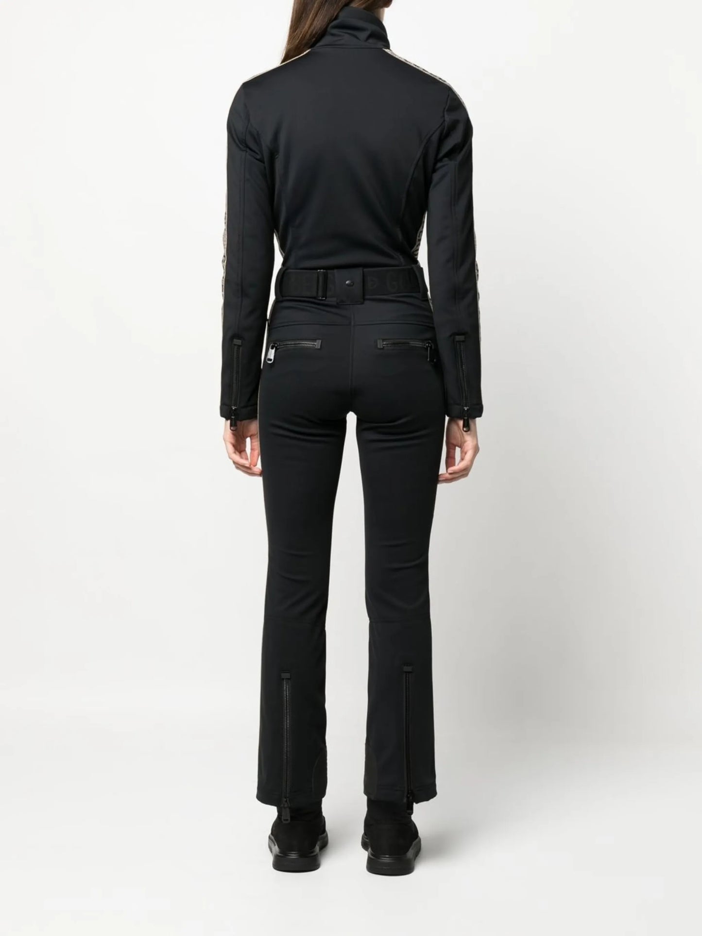 belted ski jumpsuit