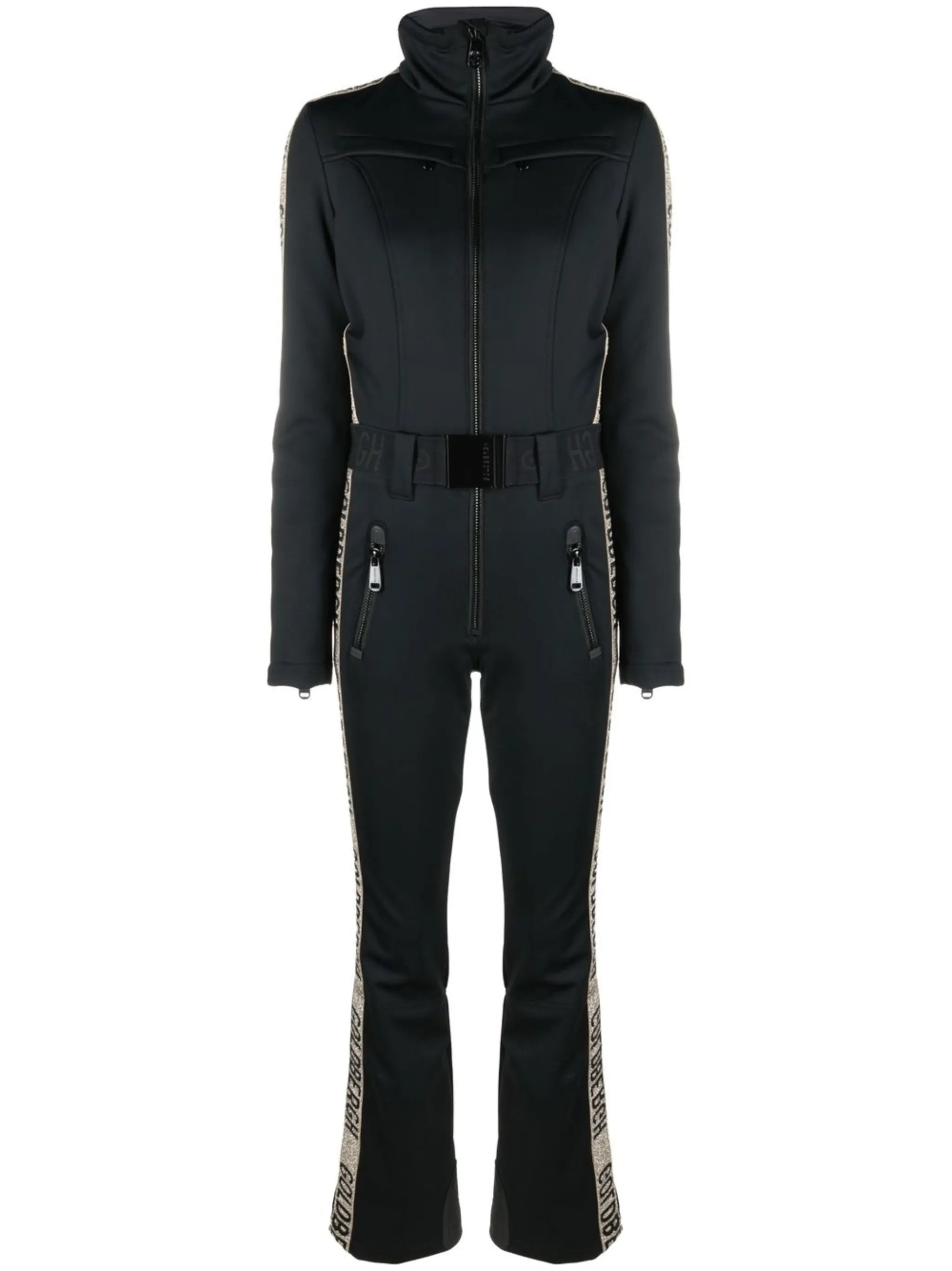 belted ski jumpsuit