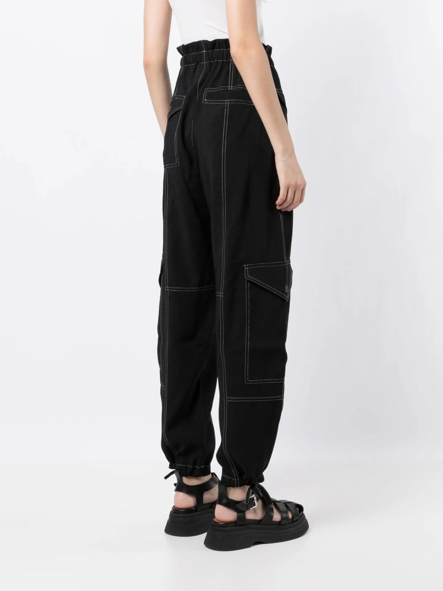 Slub tapered cargo pants