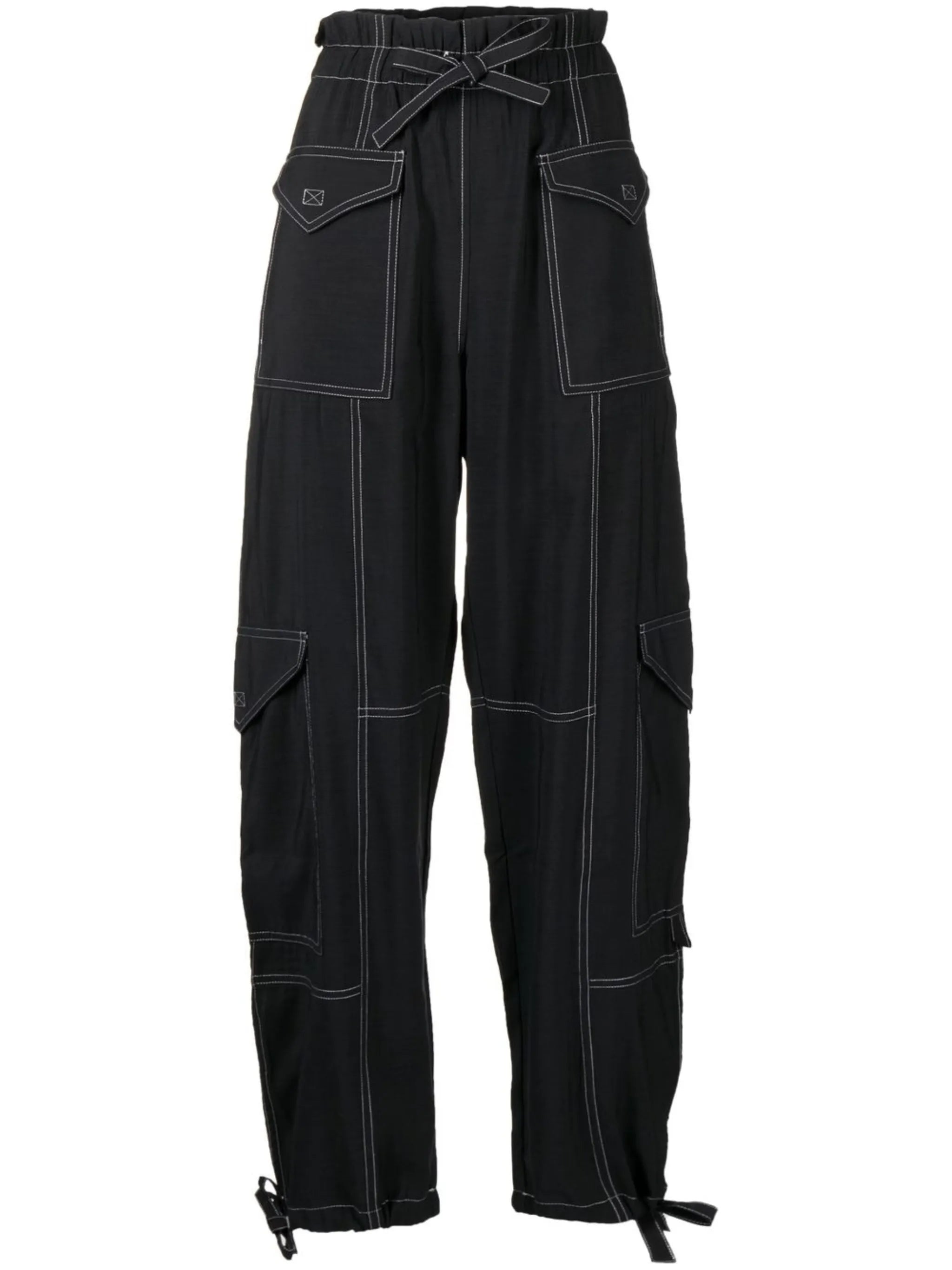 Slub tapered cargo pants