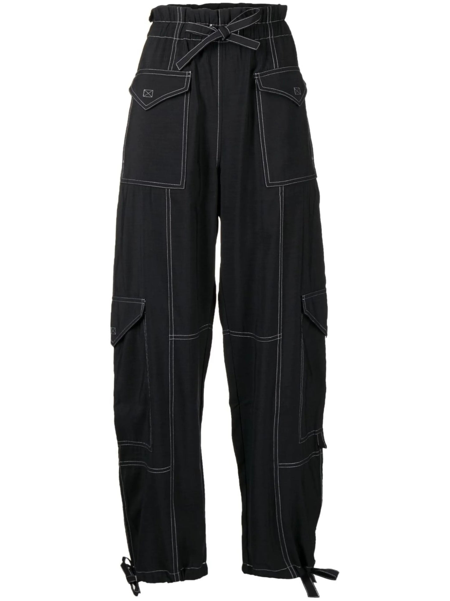 Slub tapered cargo pants