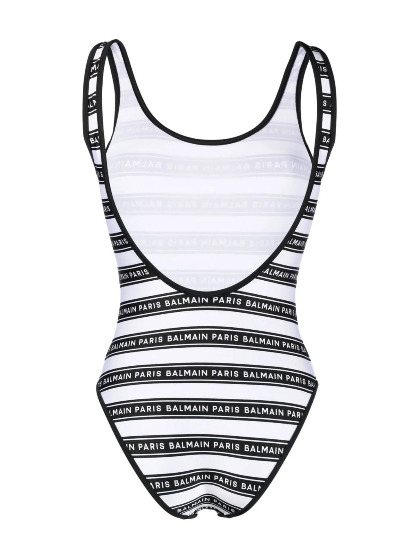 logo striped swimsuit