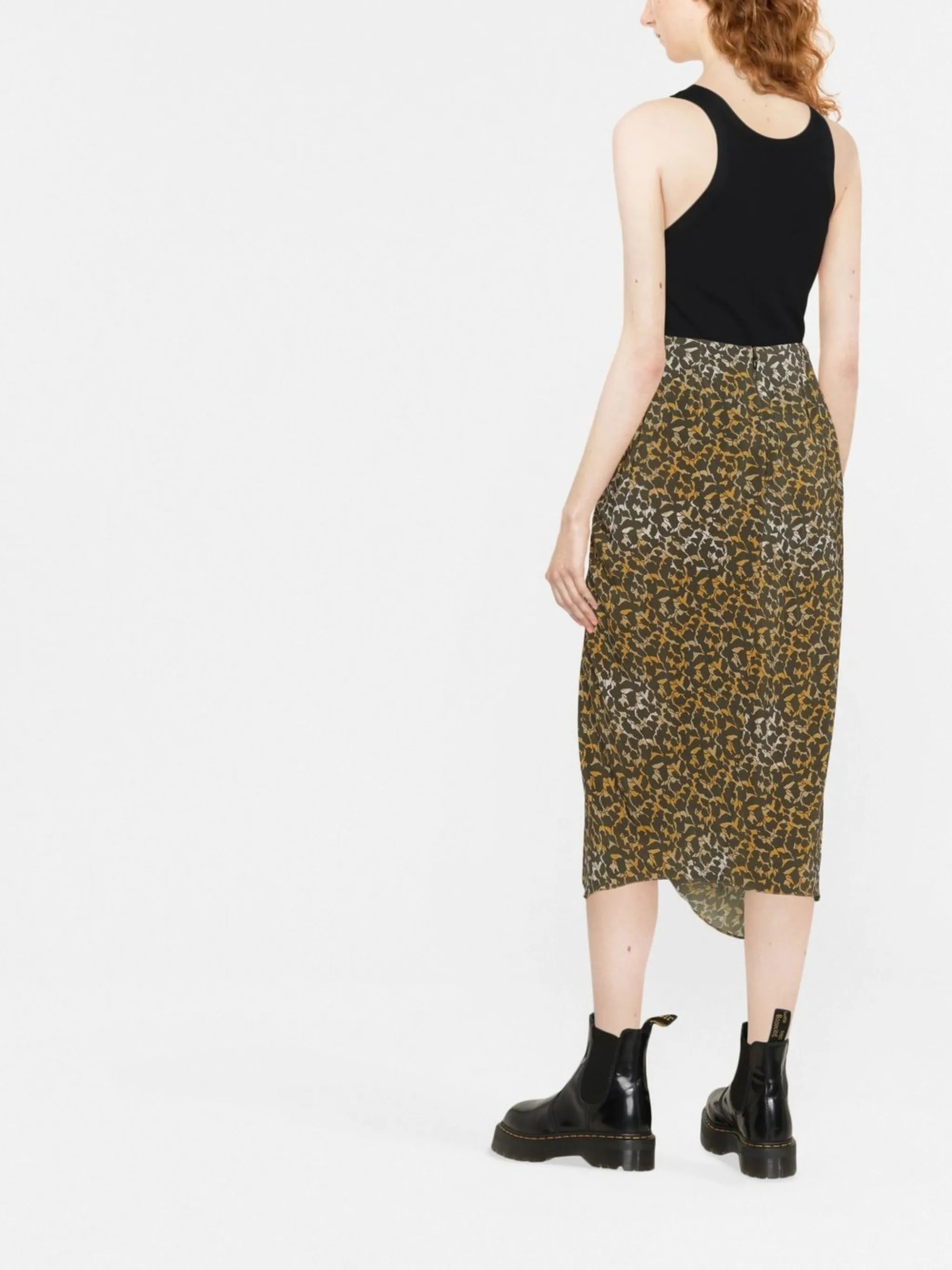 Azaria floral-print draped skirt