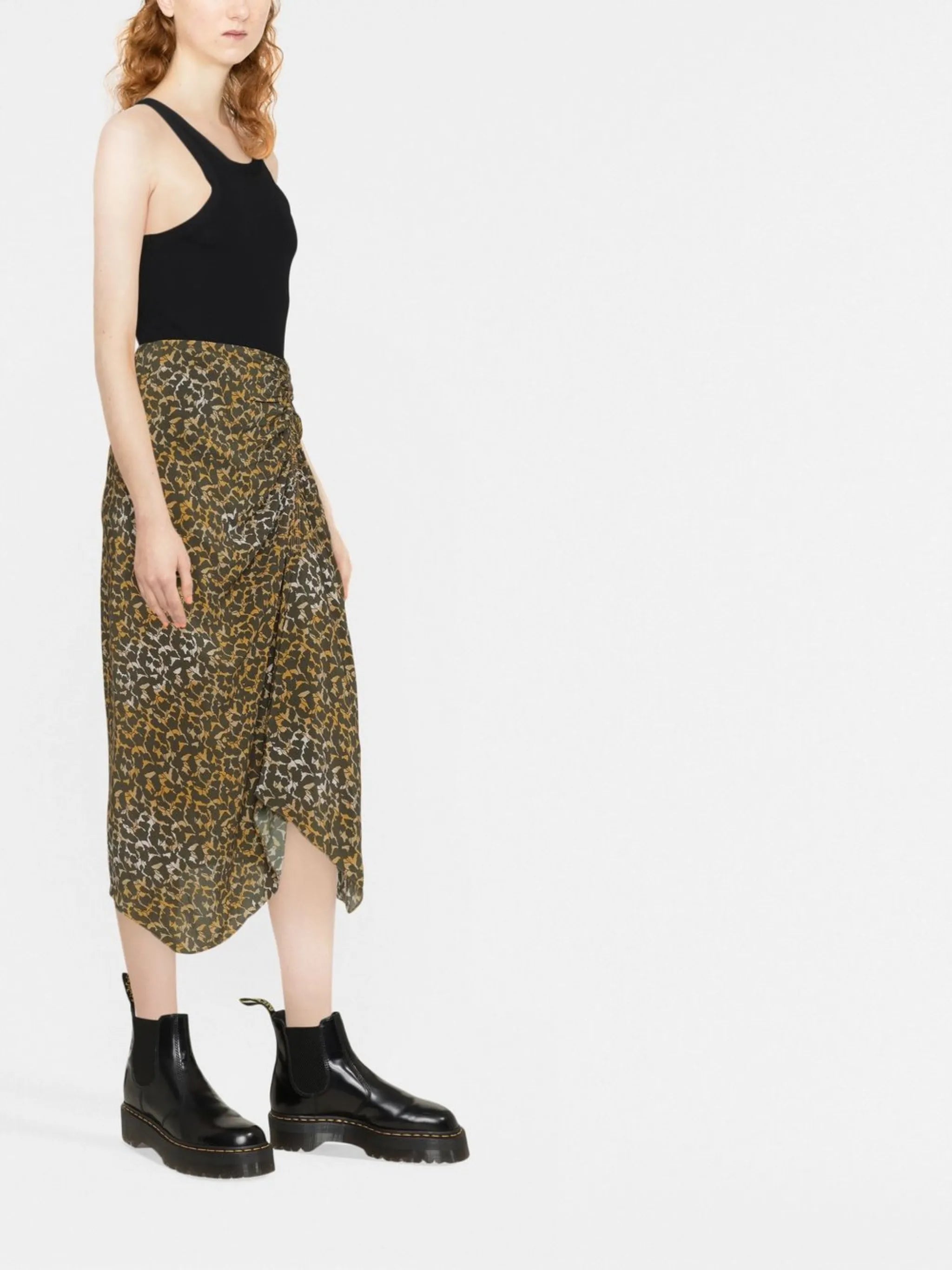Azaria floral-print draped skirt