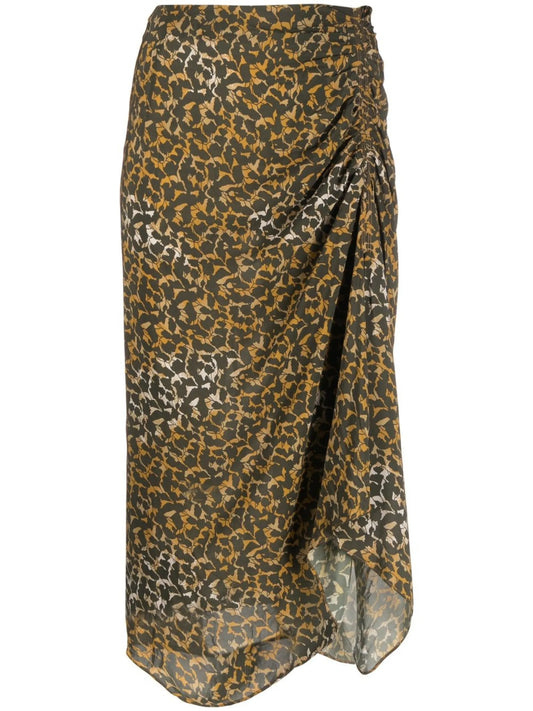 Azaria floral-print draped skirt
