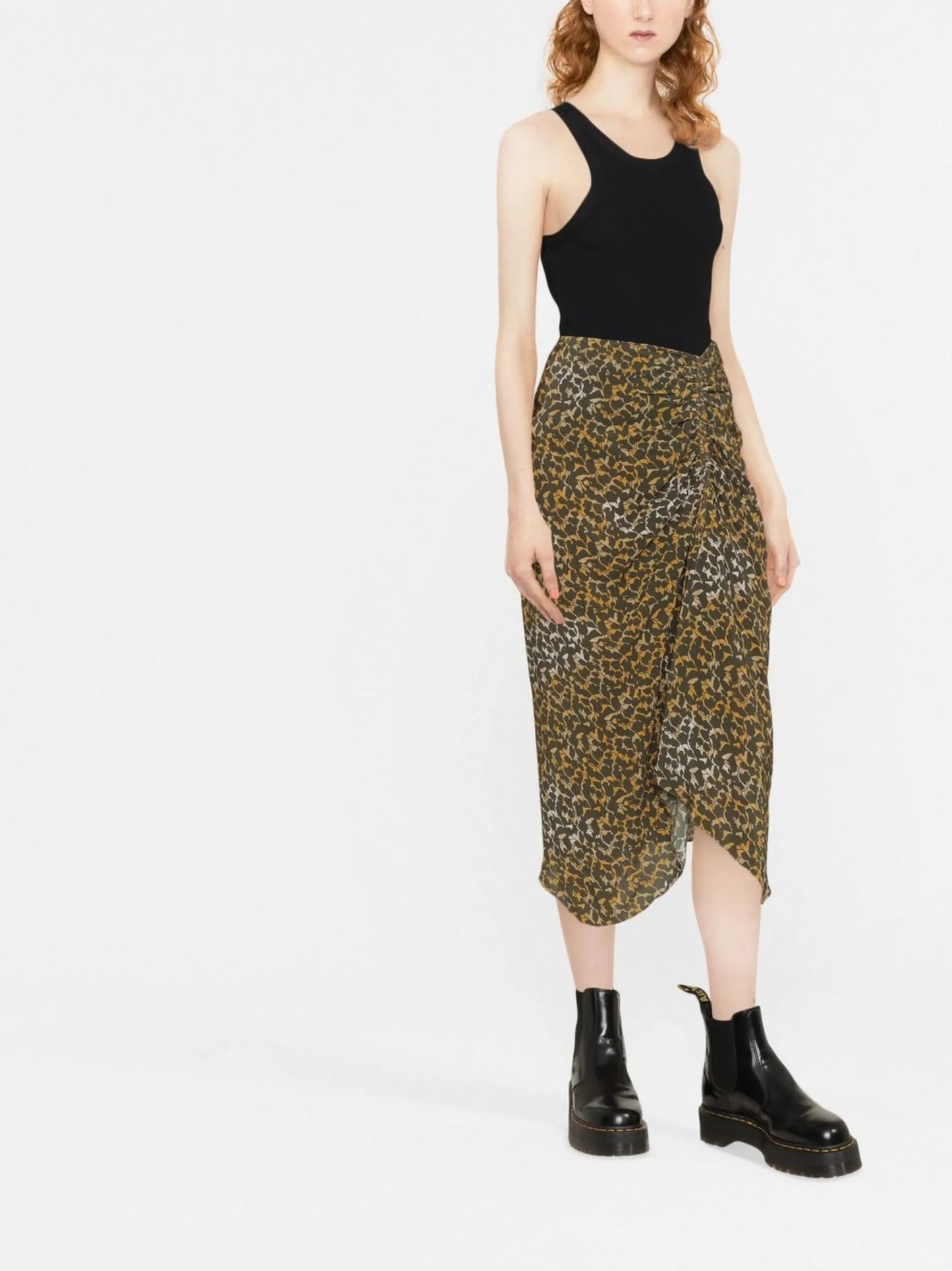 Azaria floral-print draped skirt