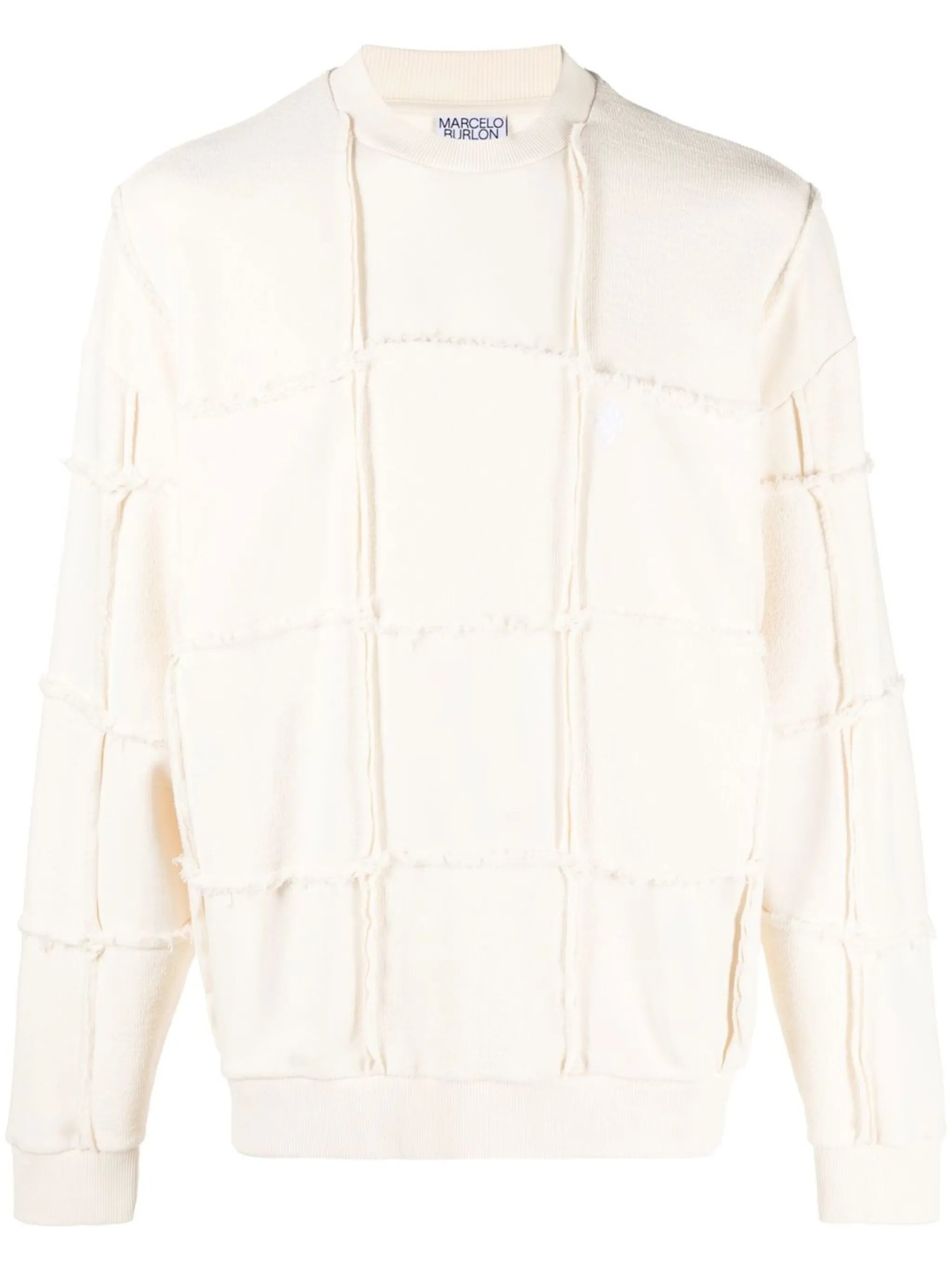 seam-detailing crew neck jumper