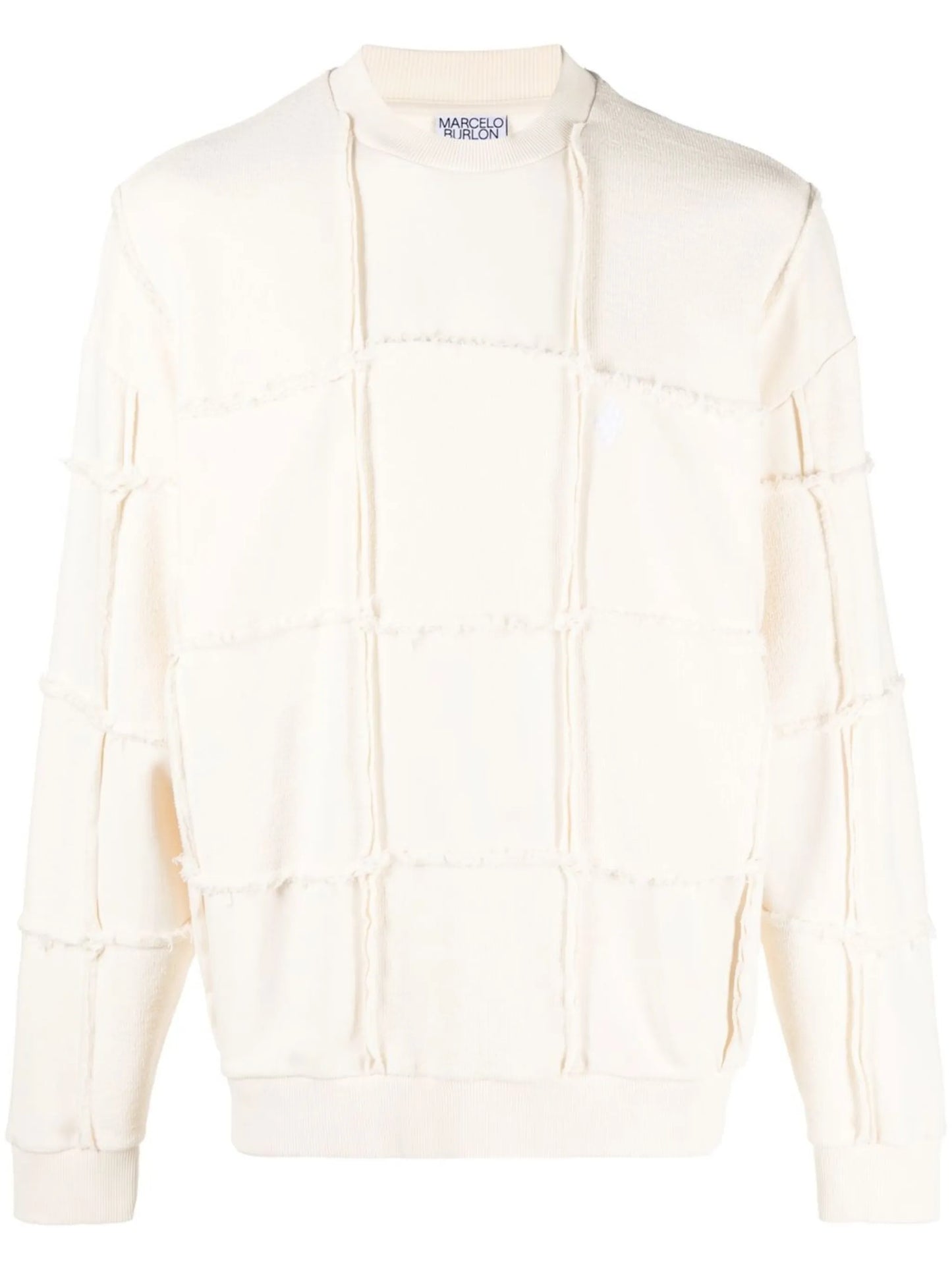 seam-detailing crew neck jumper