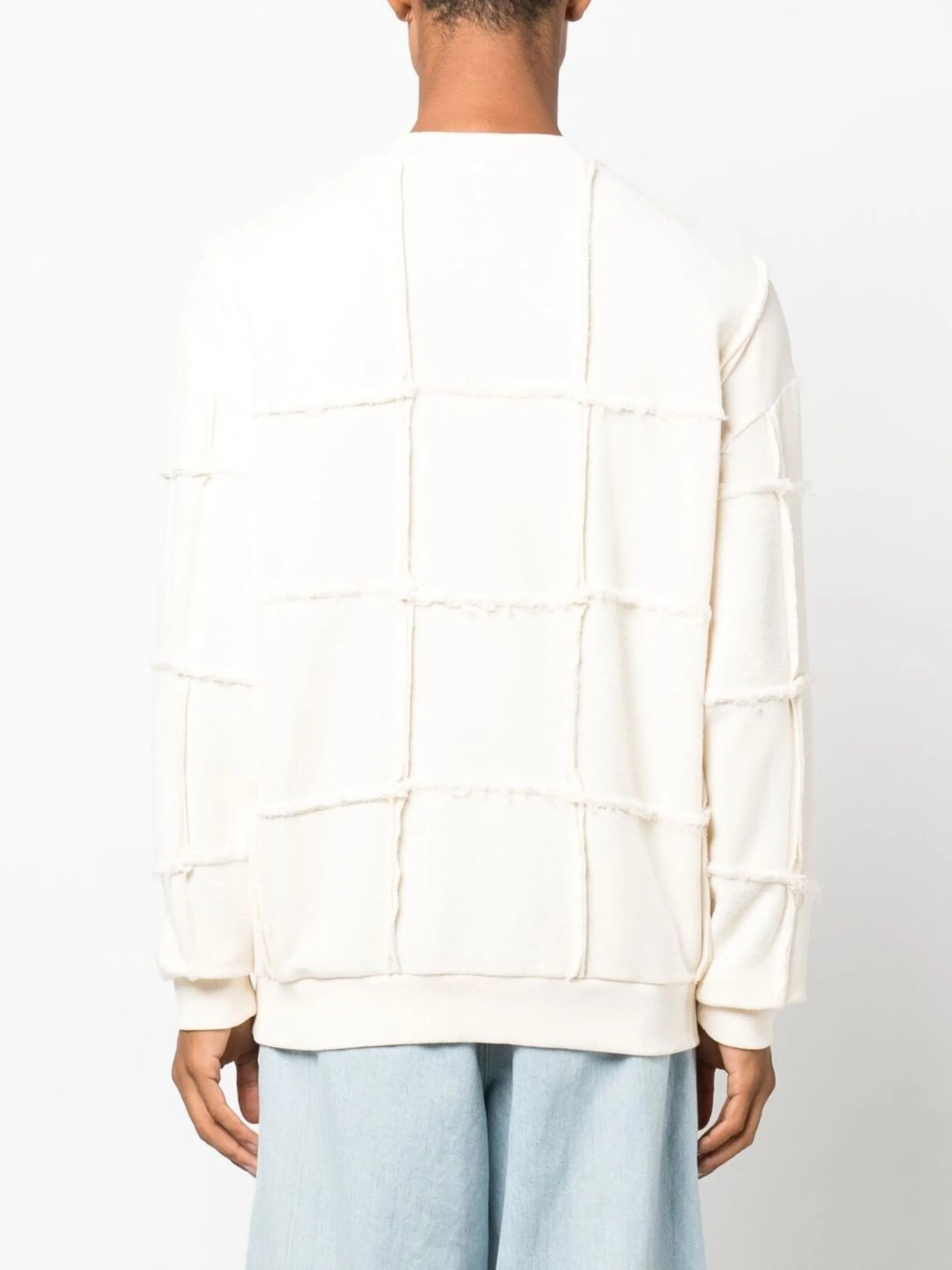 seam-detailing crew neck jumper