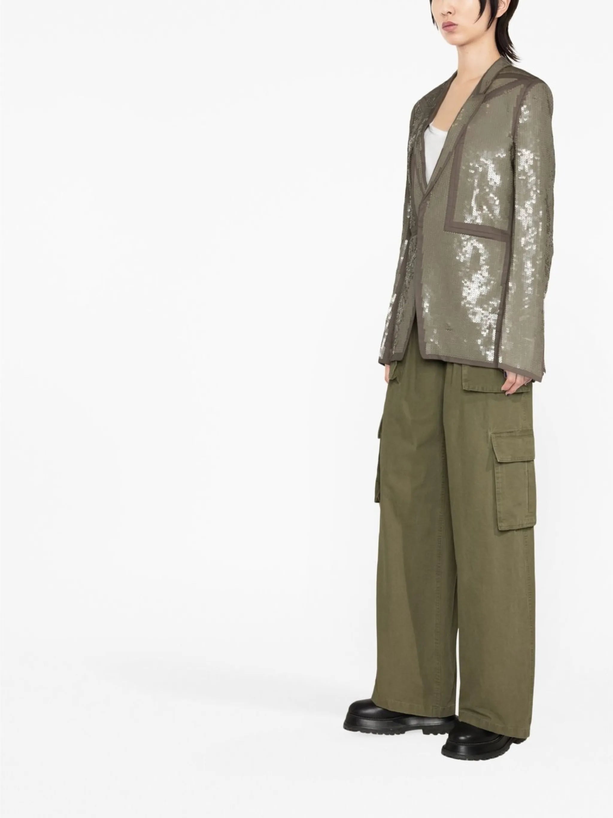 sequin single-breasted blazer