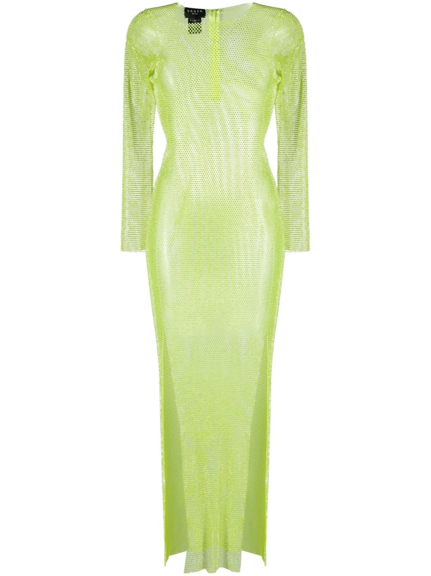 Diamonds rhinestone-embellished mesh maxi dress