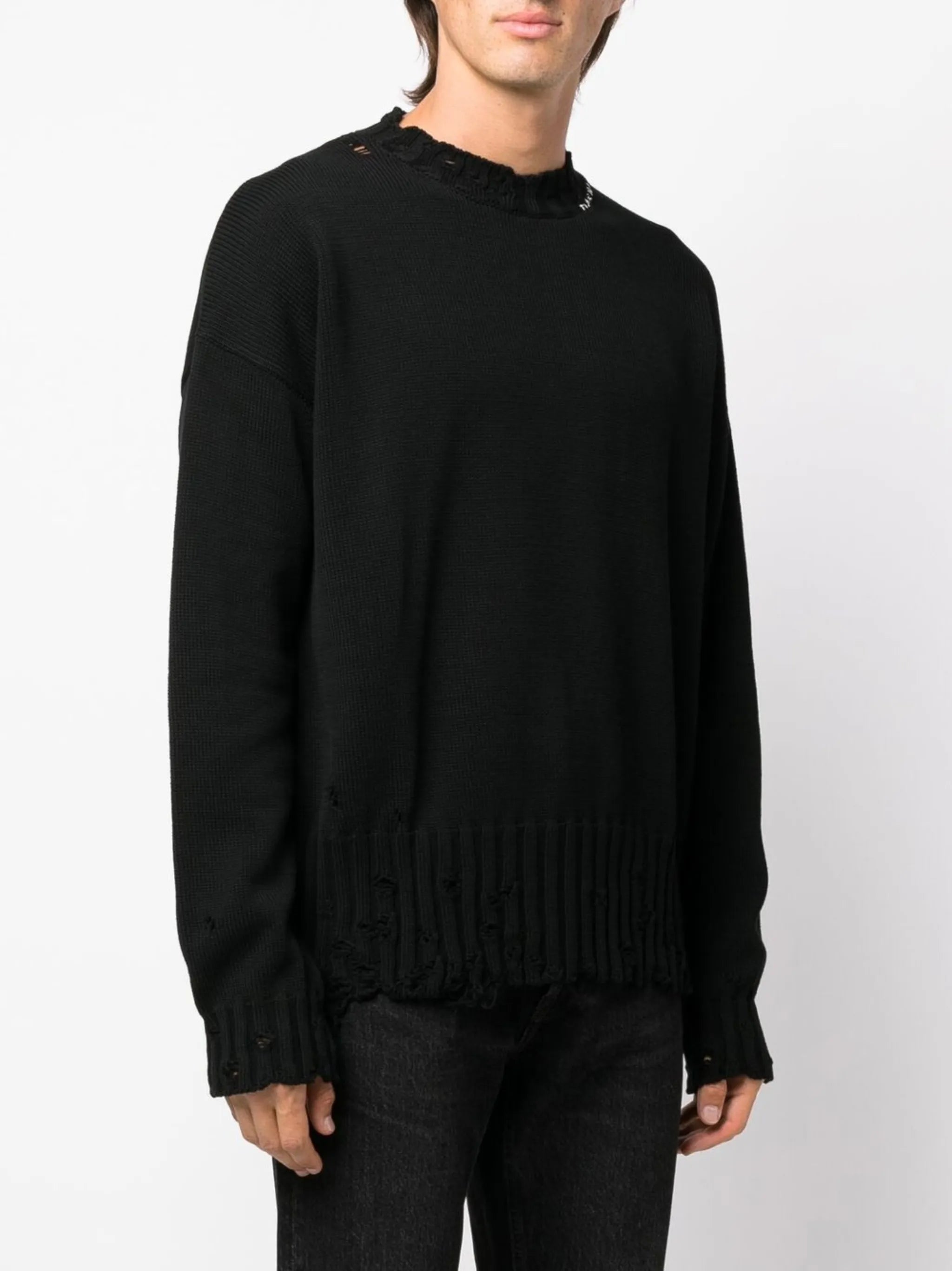 Twisted crew-neck jumper