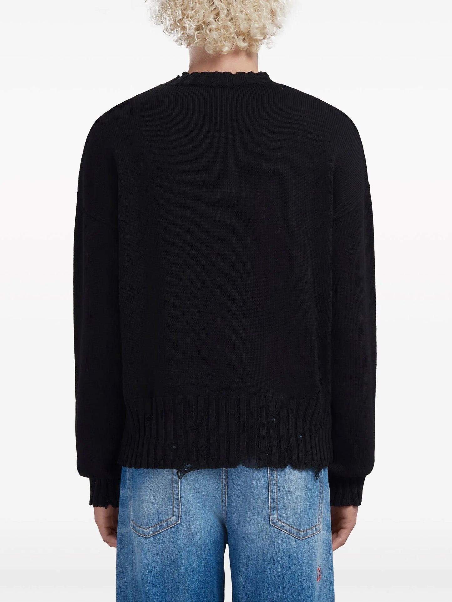 Twisted crew-neck jumper