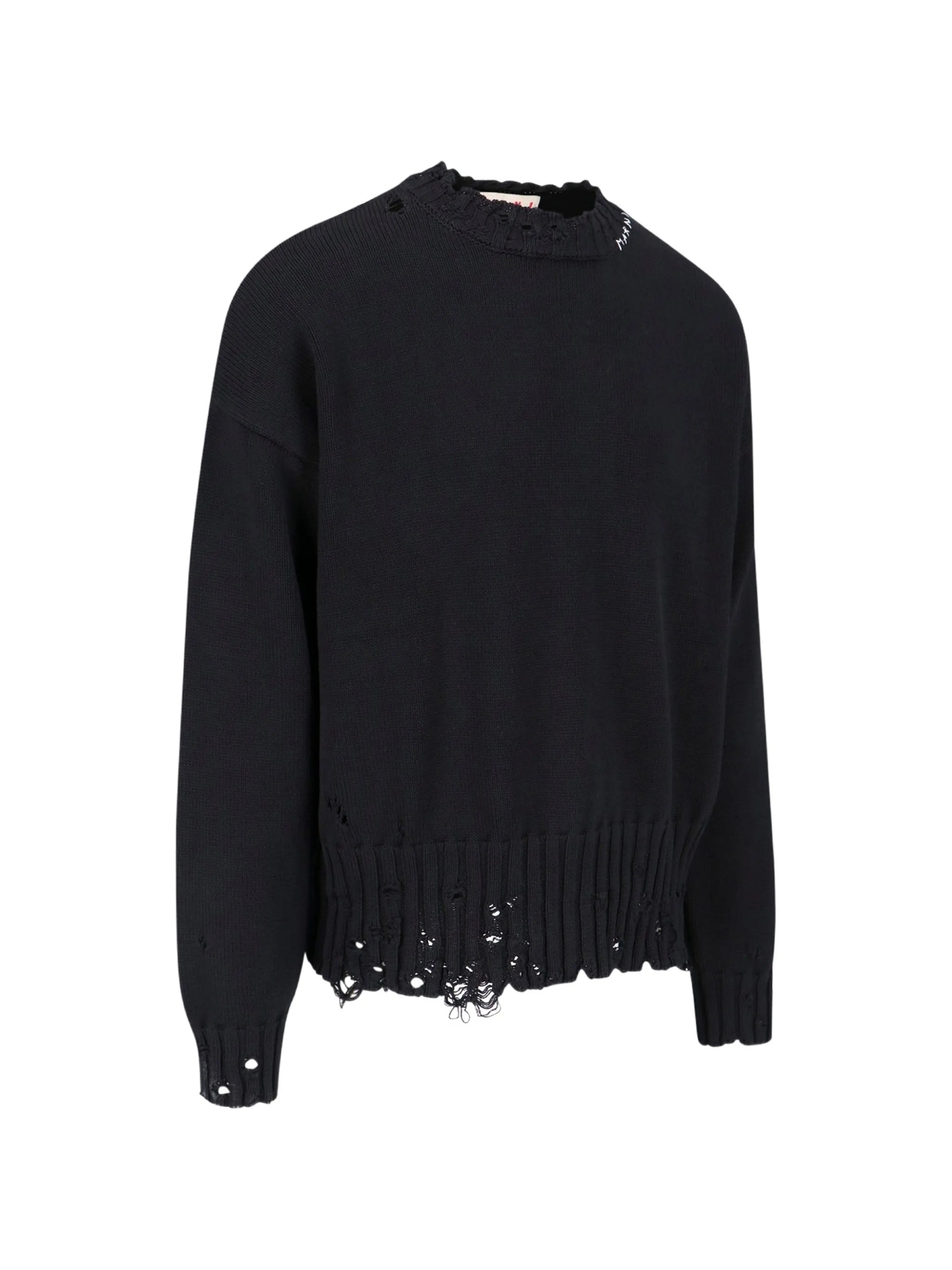 twisted crew-neck jumper