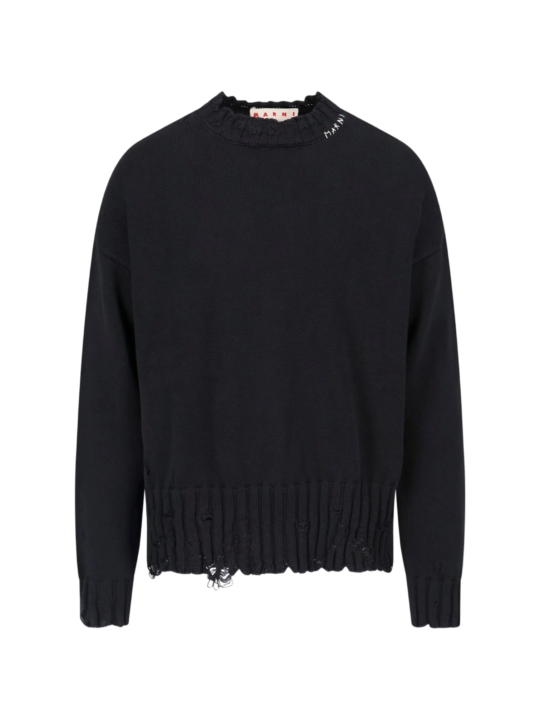 twisted crew-neck jumper