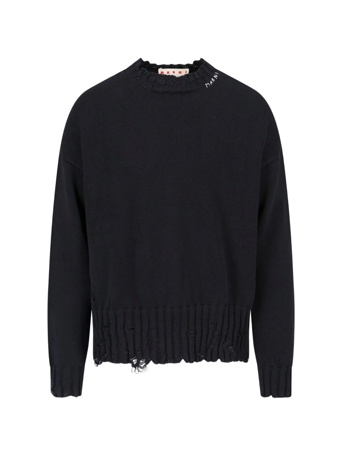 twisted crew-neck jumper