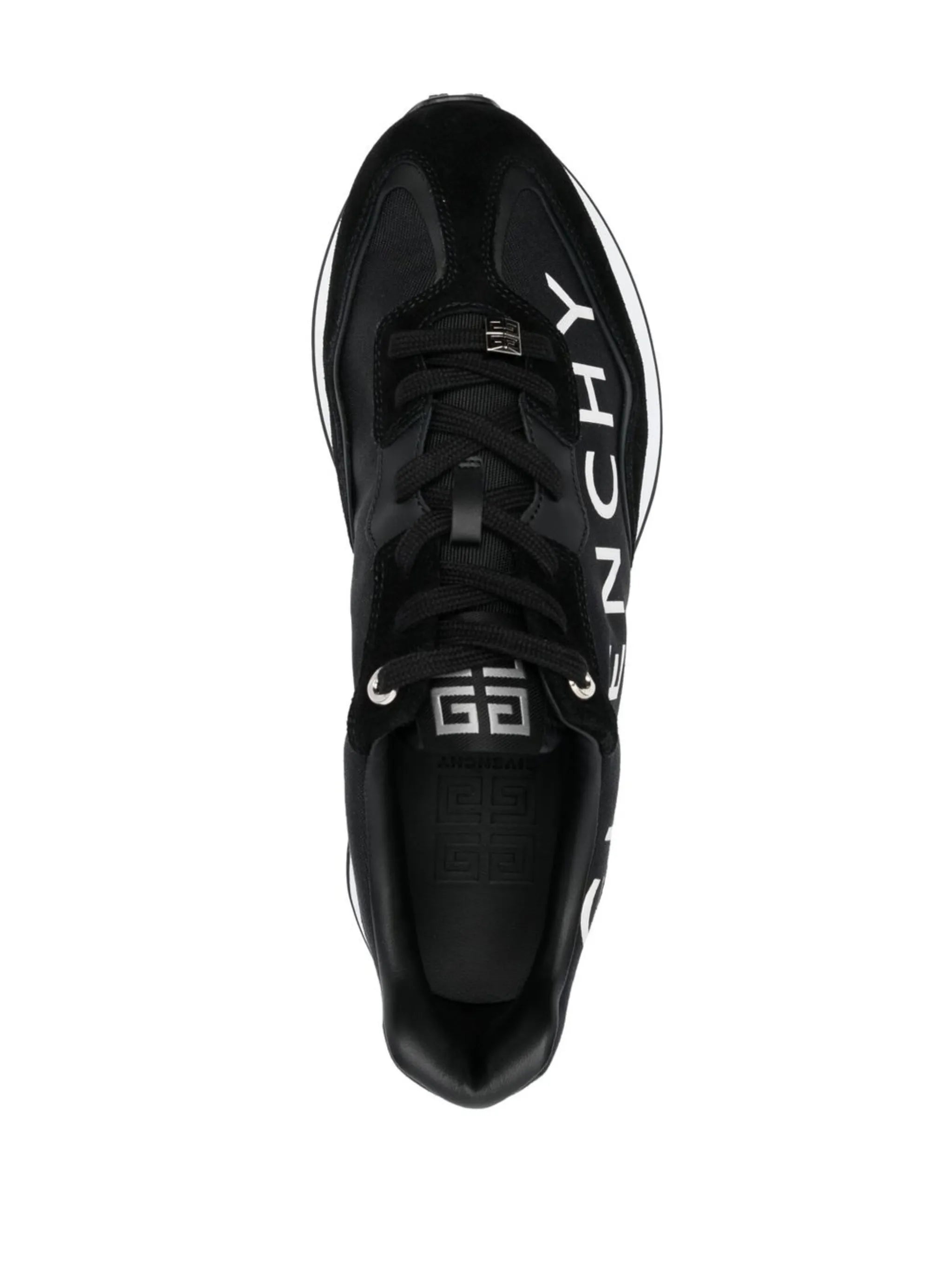 logo-print panelled lace-up sneakers
