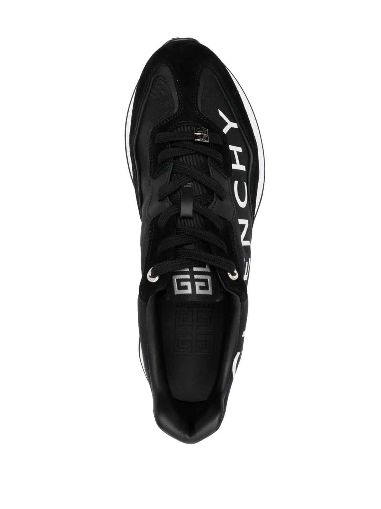 logo-print panelled lace-up sneakers