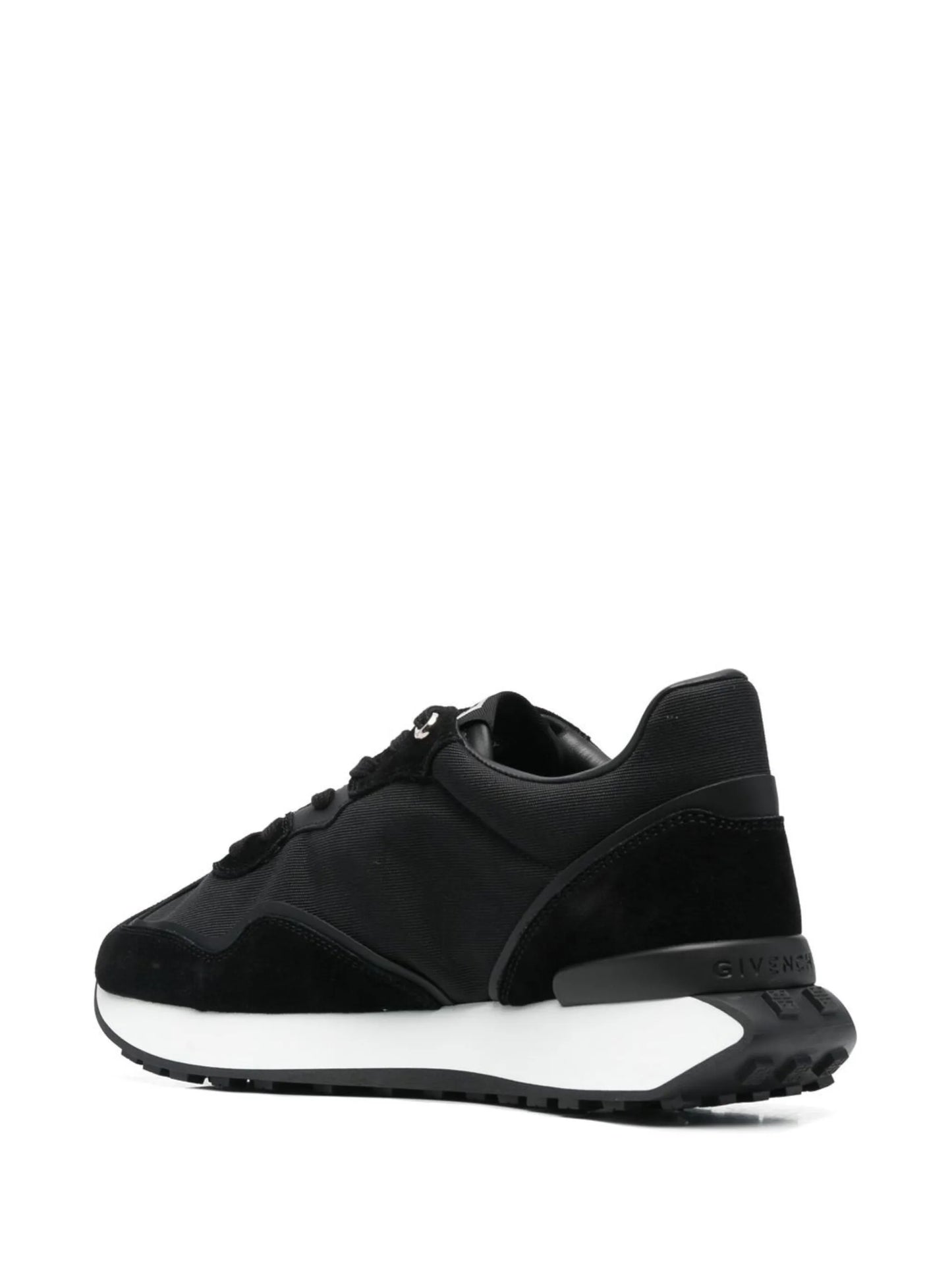 logo-print panelled lace-up sneakers