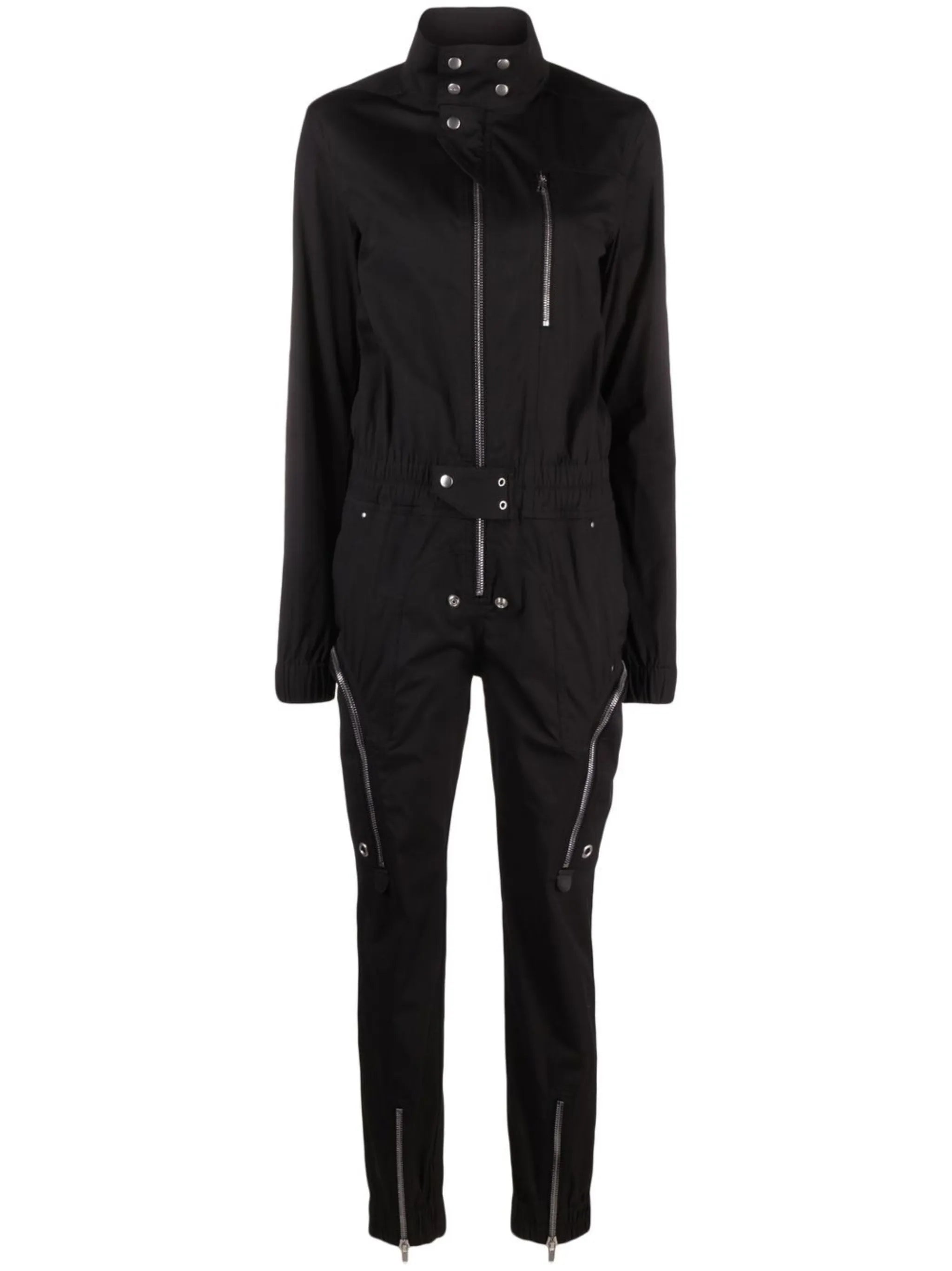 zip-up stretch-cotton jumpsuit