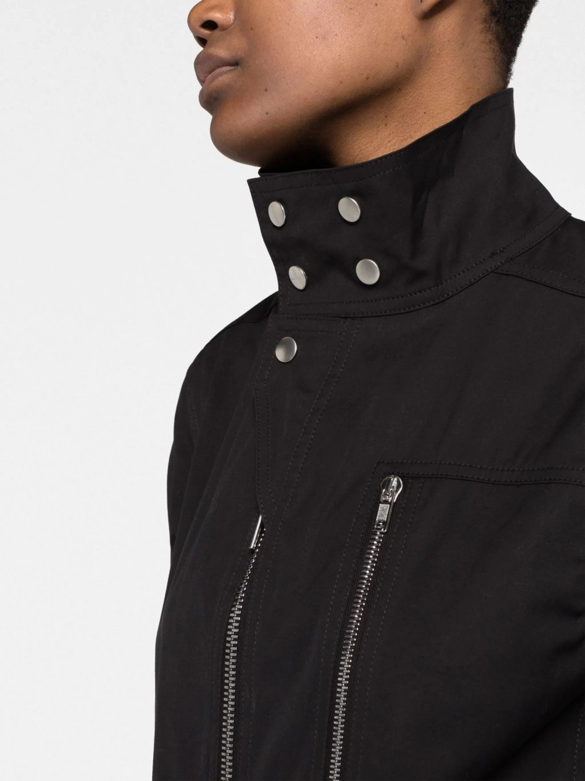 zip-up stretch-cotton jumpsuit