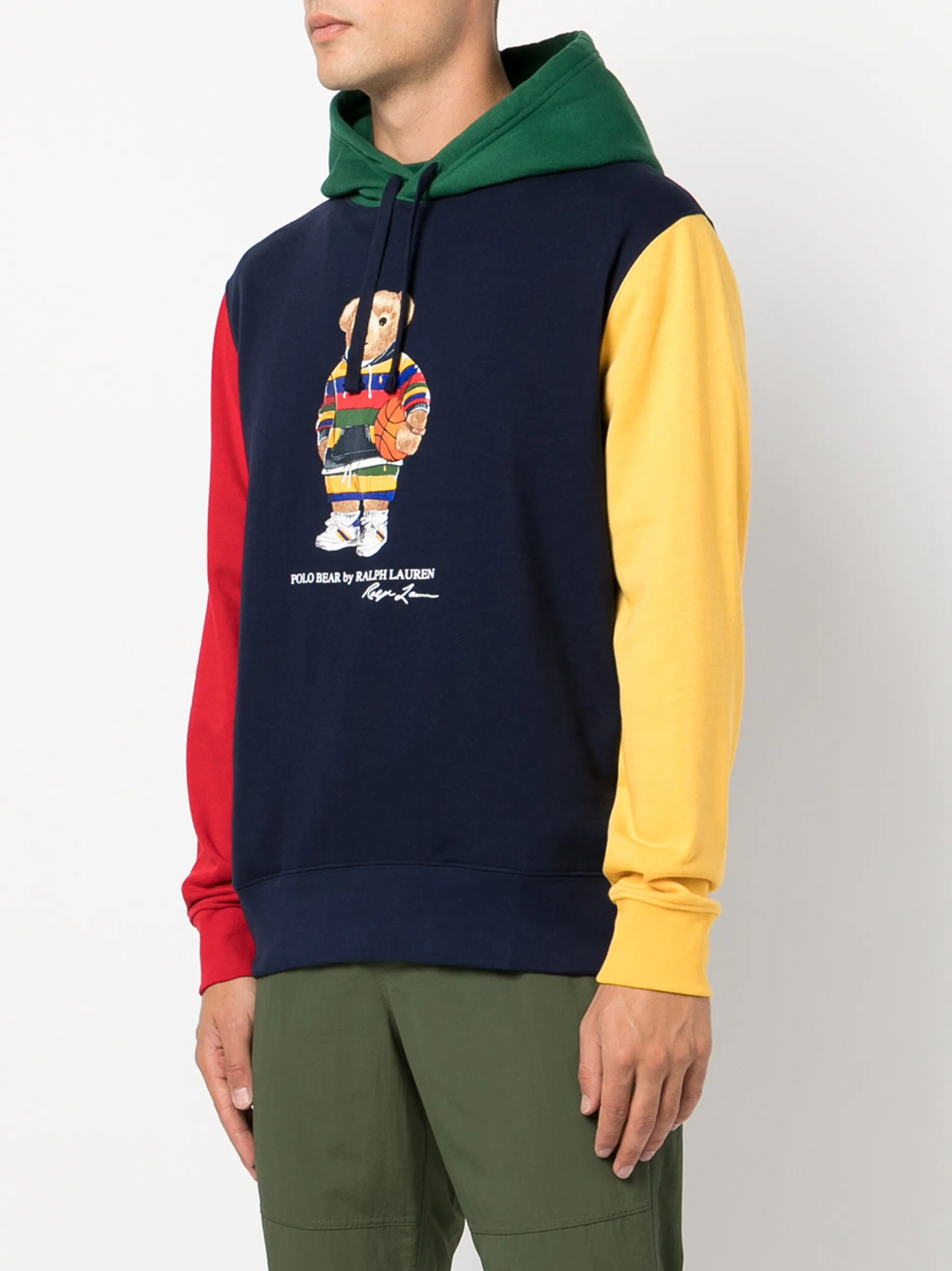 Polo Bear colour-block hoodie