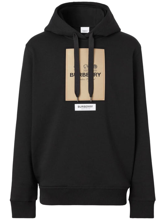 appliqué-logo drawstring hoodie