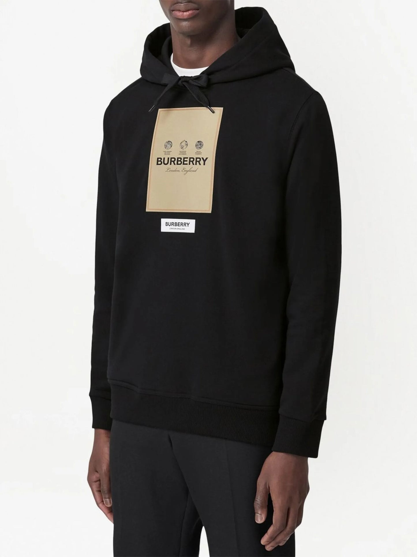 appliqué-logo drawstring hoodie