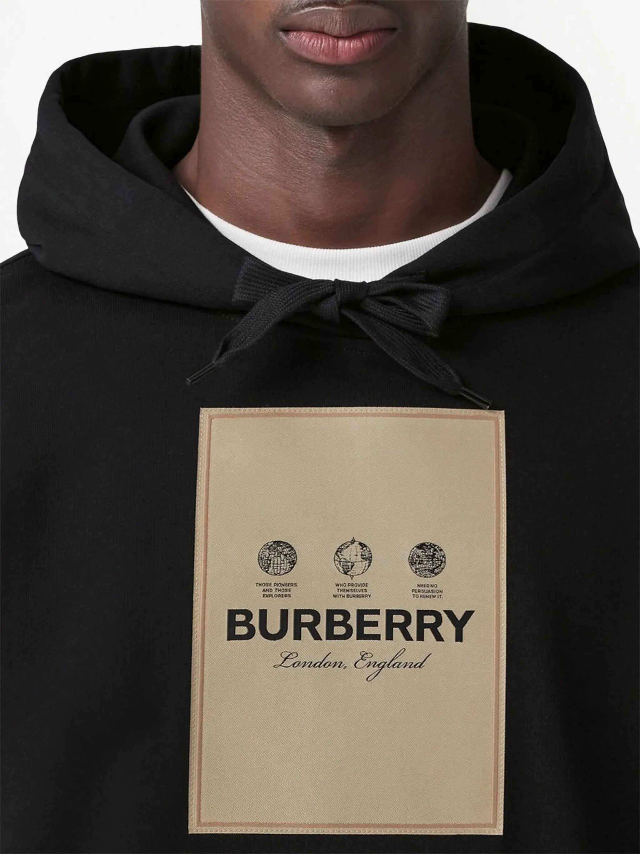 appliqué-logo drawstring hoodie