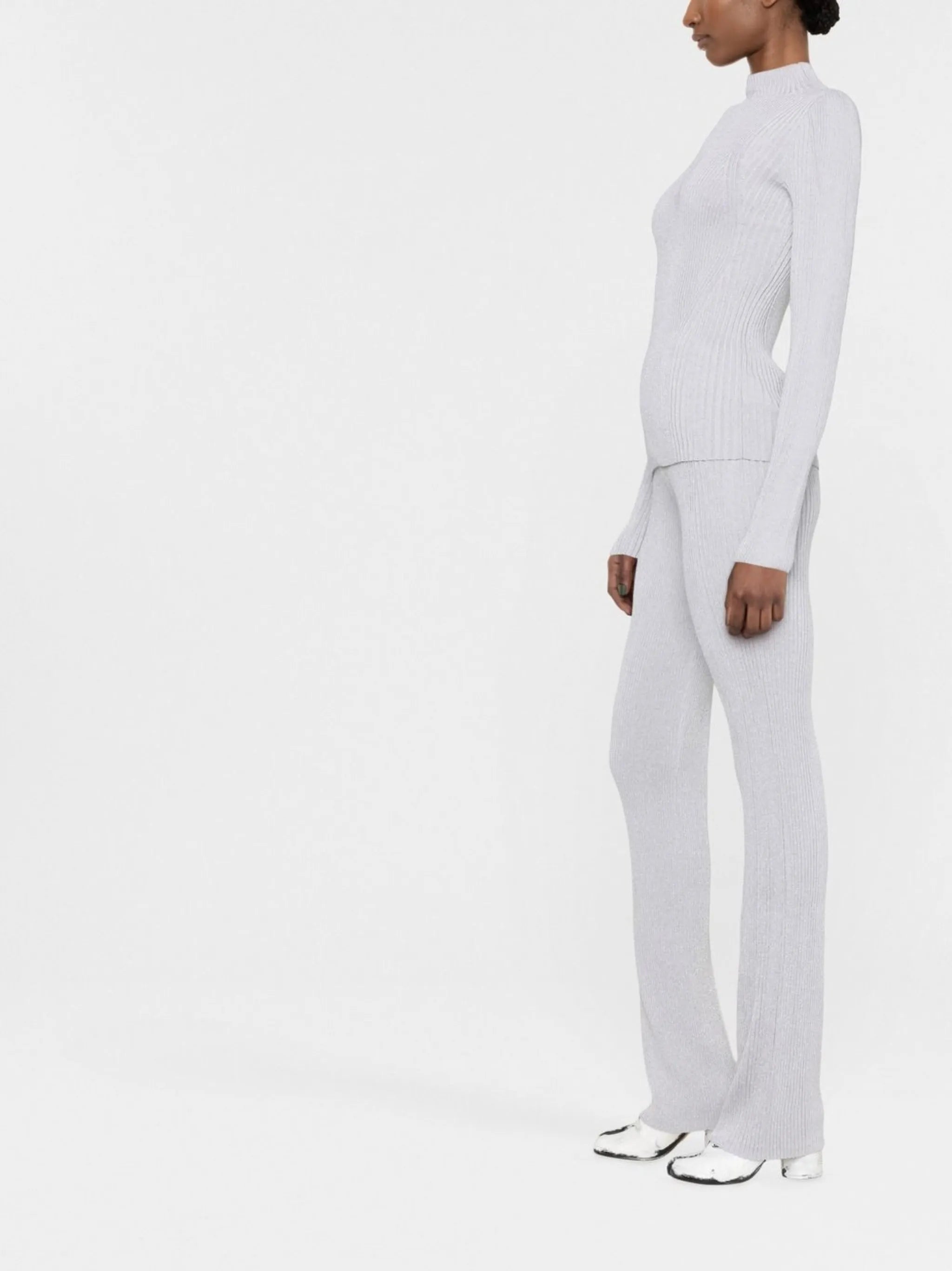 ribbed metallic jumper