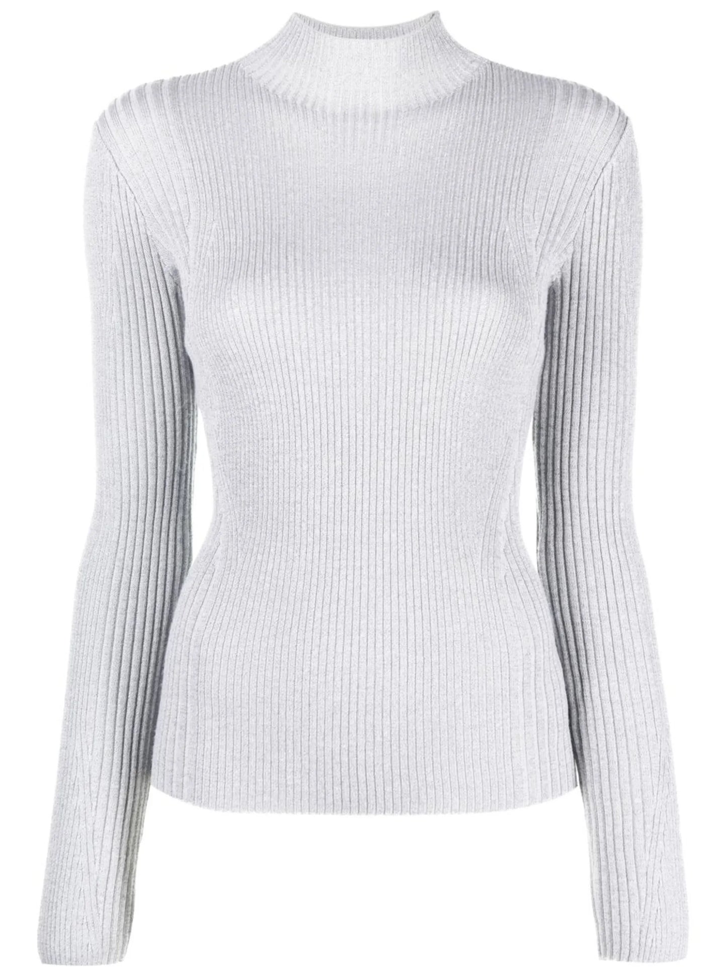 ribbed metallic sweater