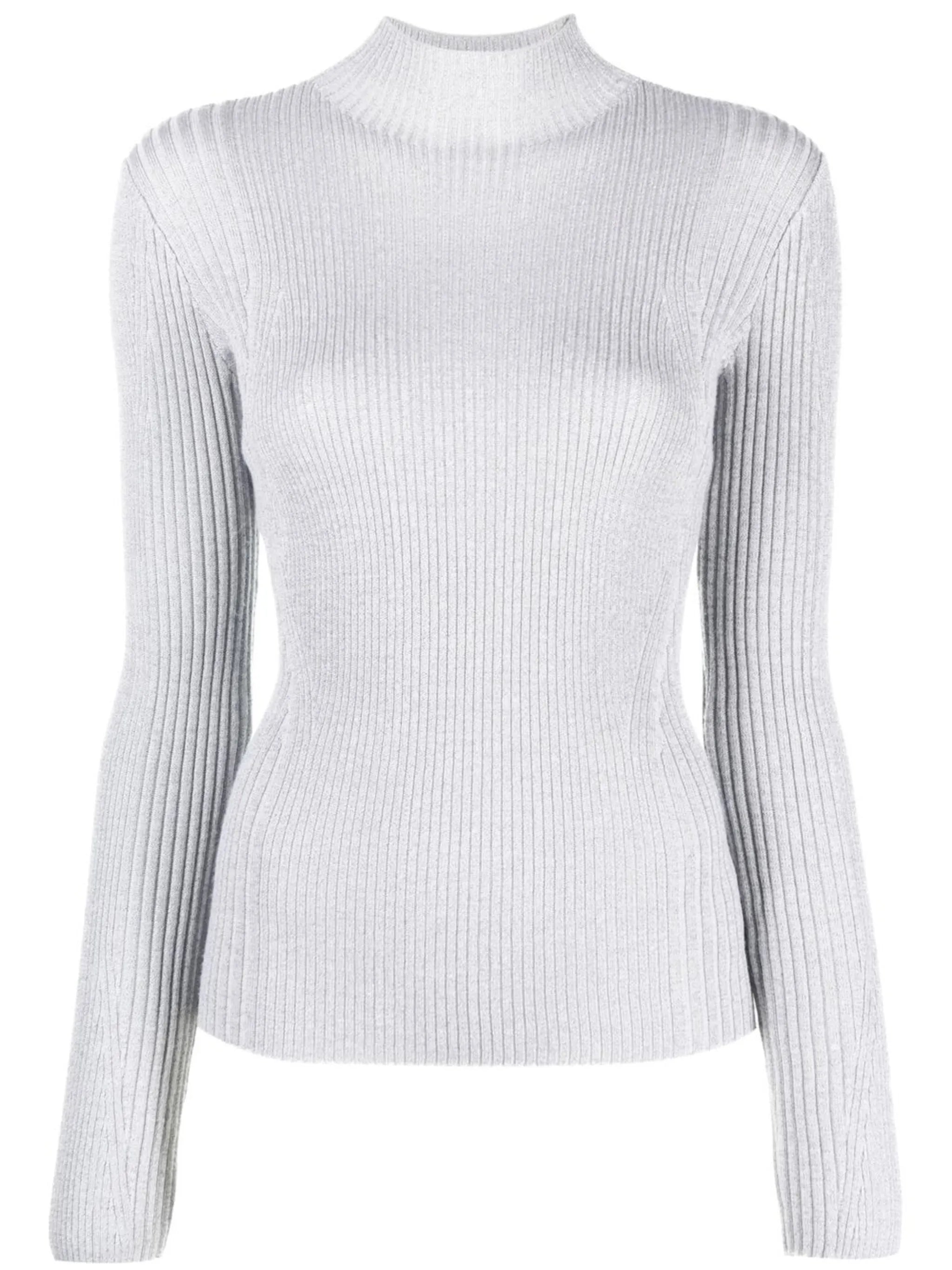 ribbed metallic jumper