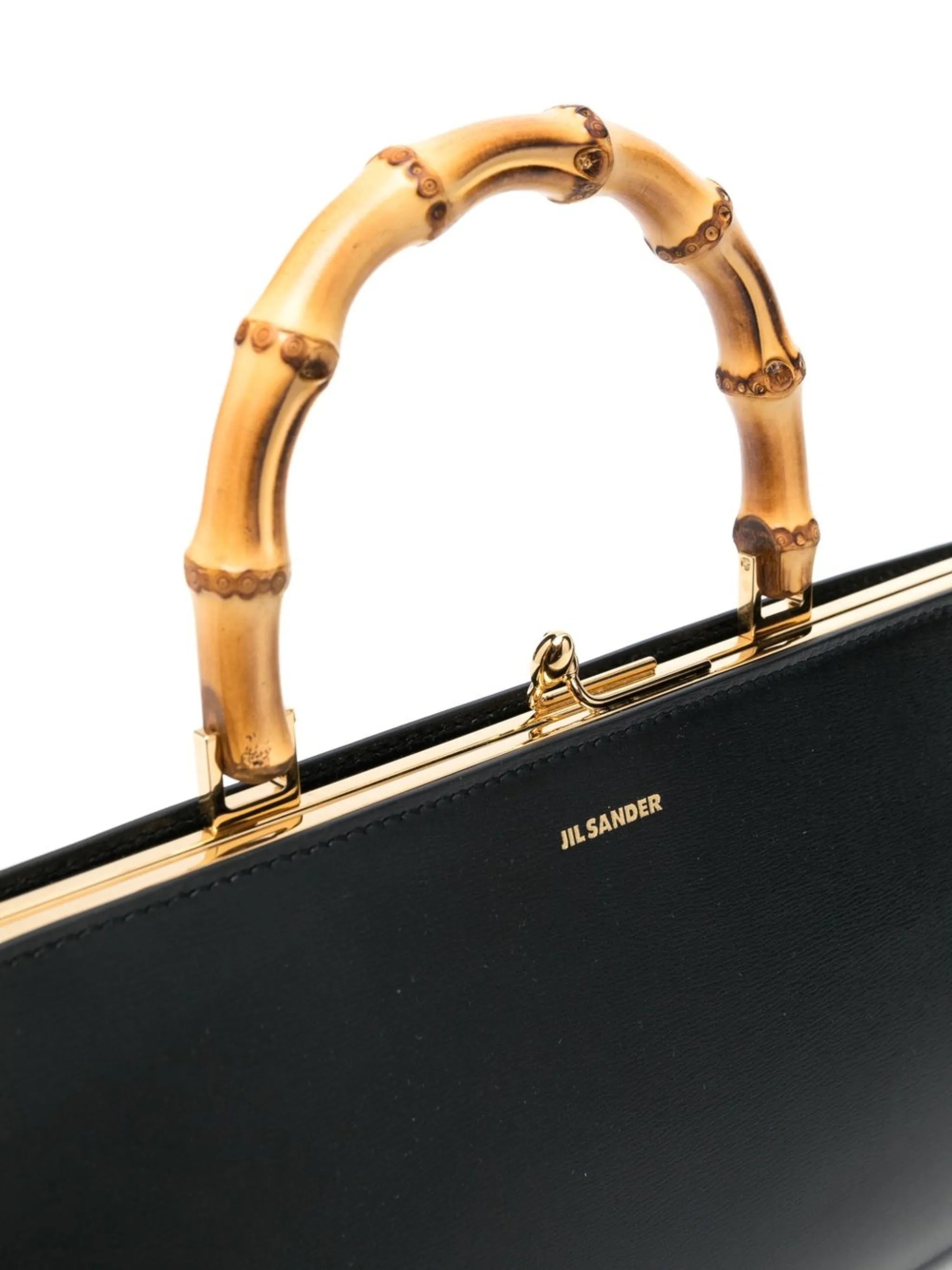 Goji bamboo-handle leather bag