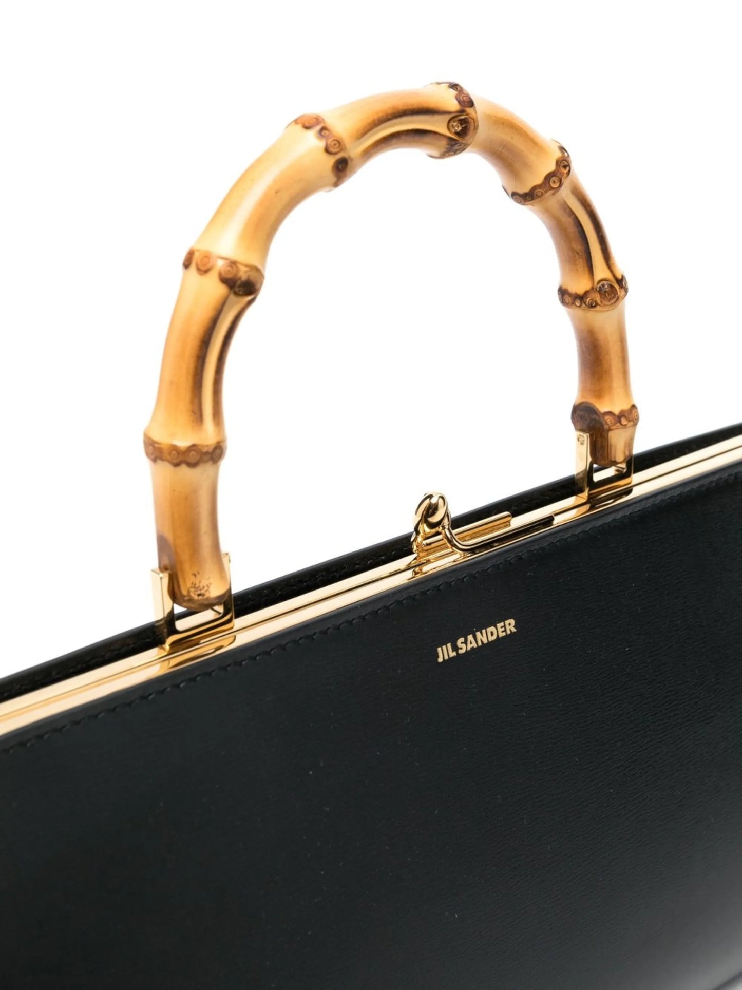Goji bamboo-handle leather bag