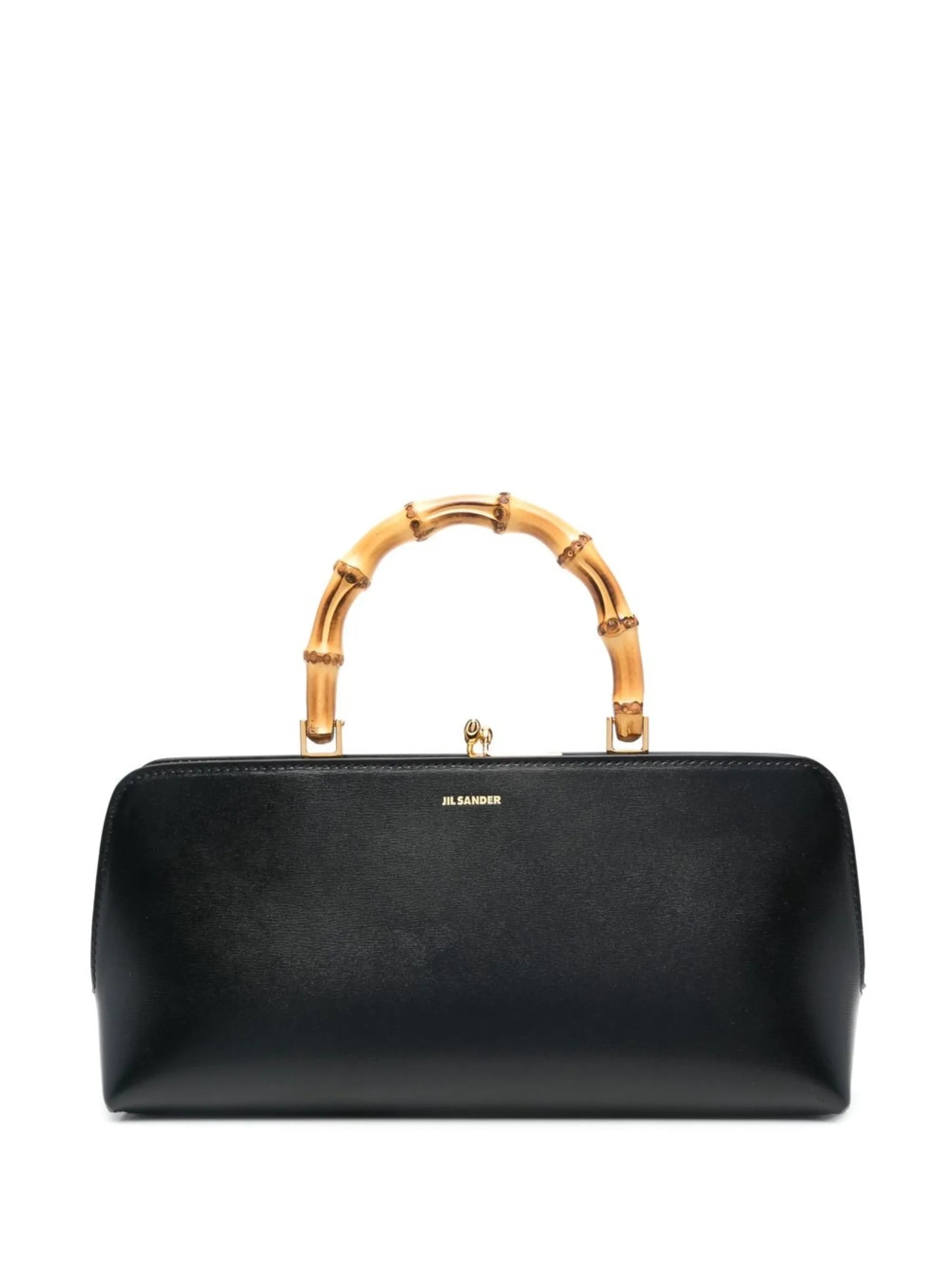 Goji bamboo-handle leather bag