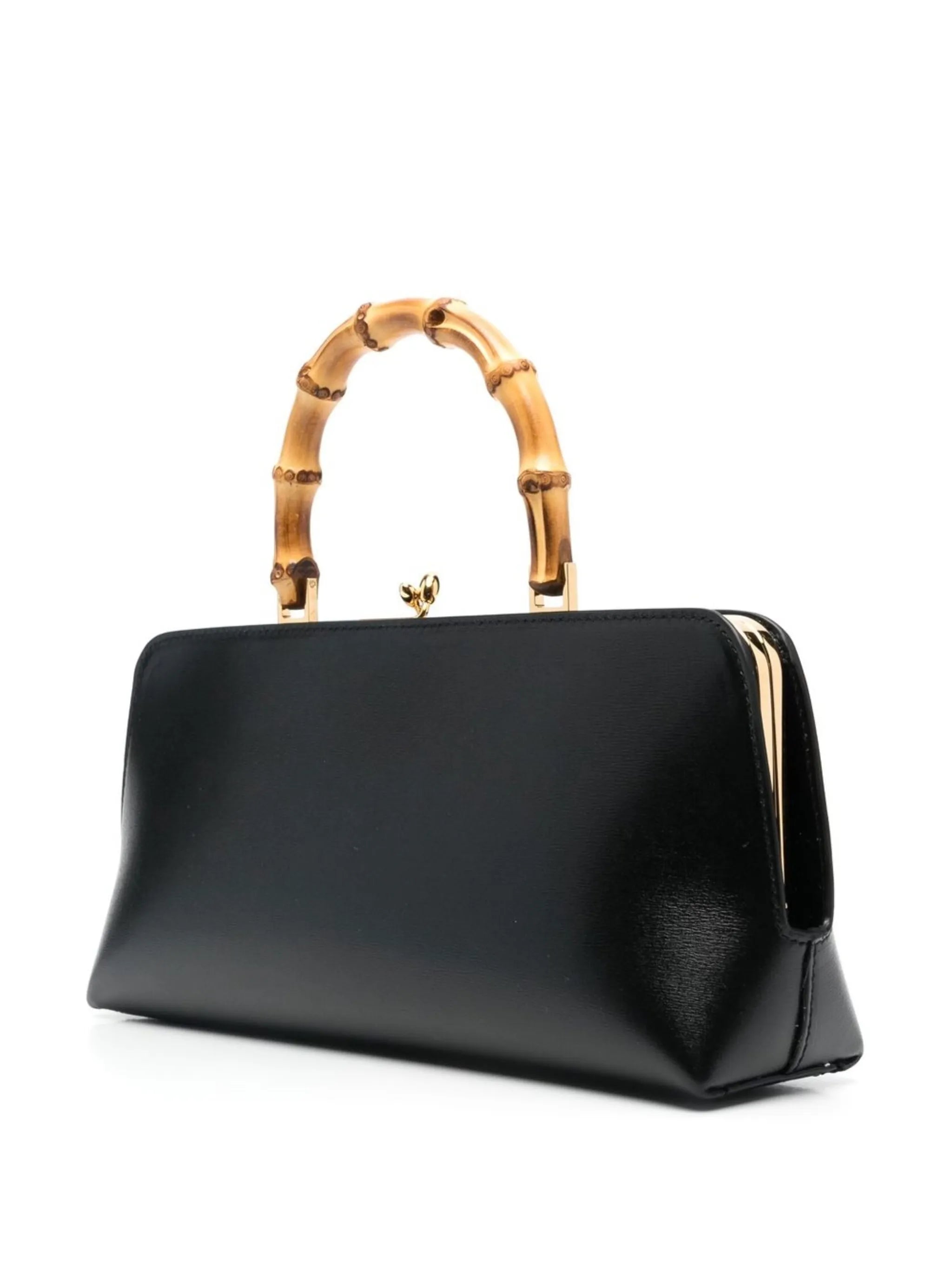 Goji bamboo-handle leather bag