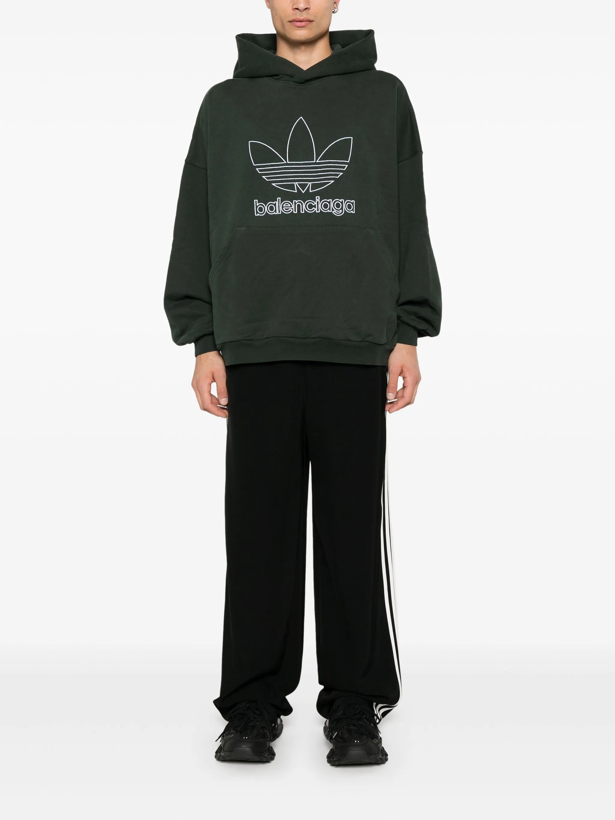 x Adidas embroidered-logo hoodie