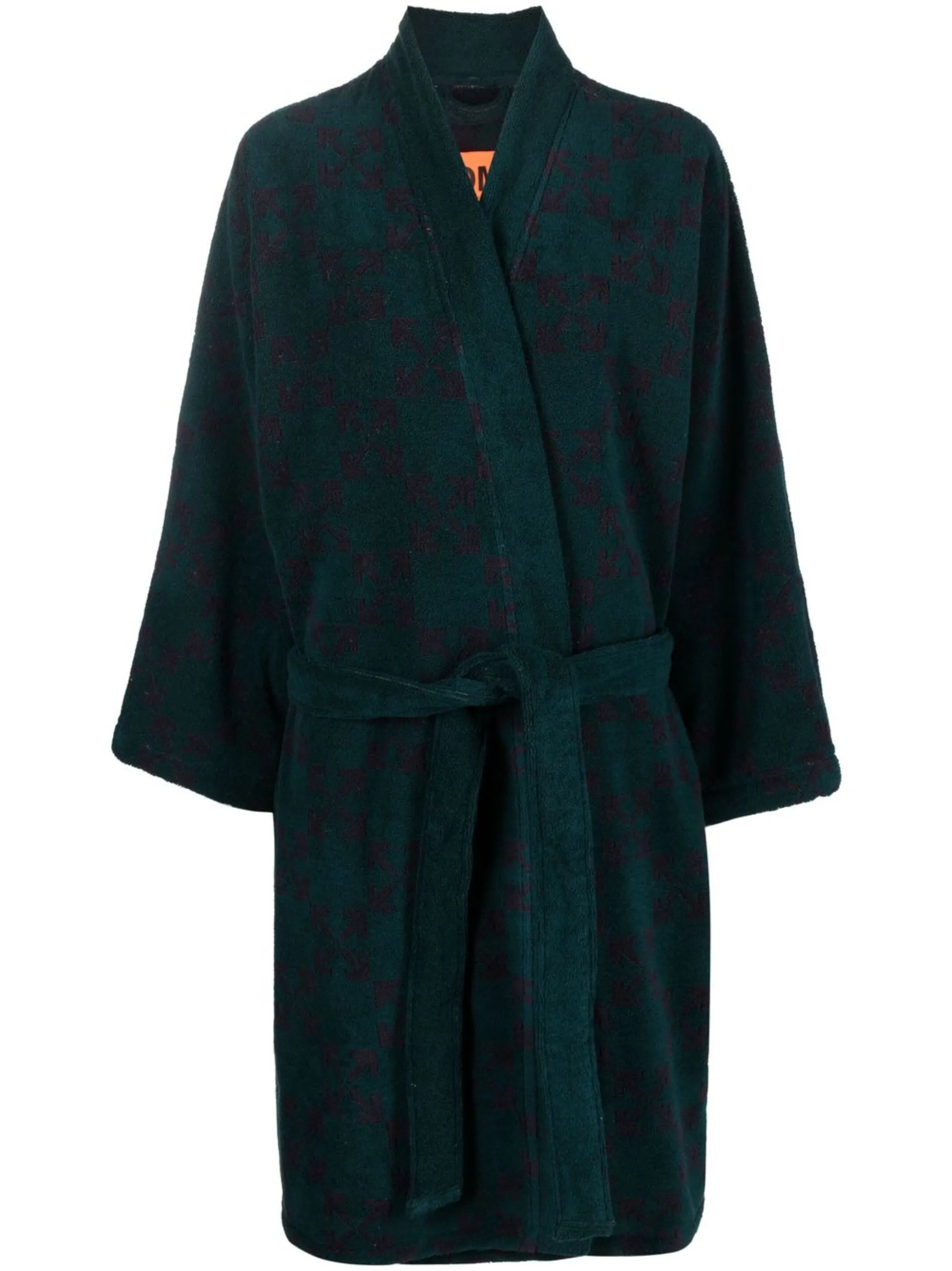 Arrows-print terrycloth robe
