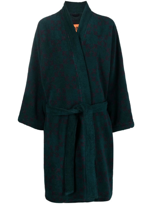 Arrows-print terrycloth robe