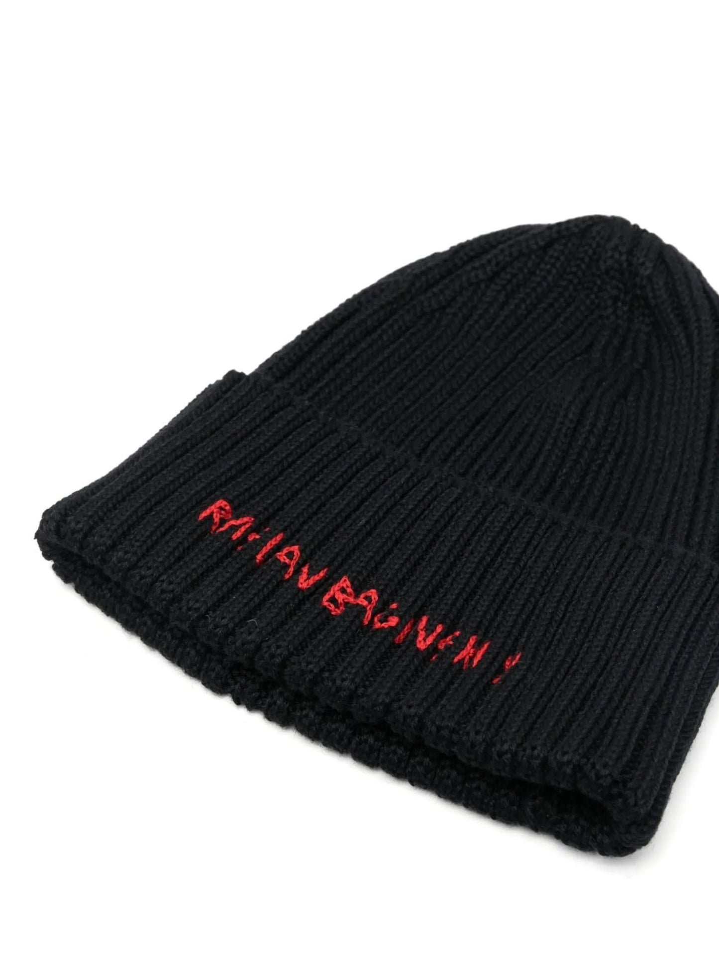 embroidered-logo knitted beanie